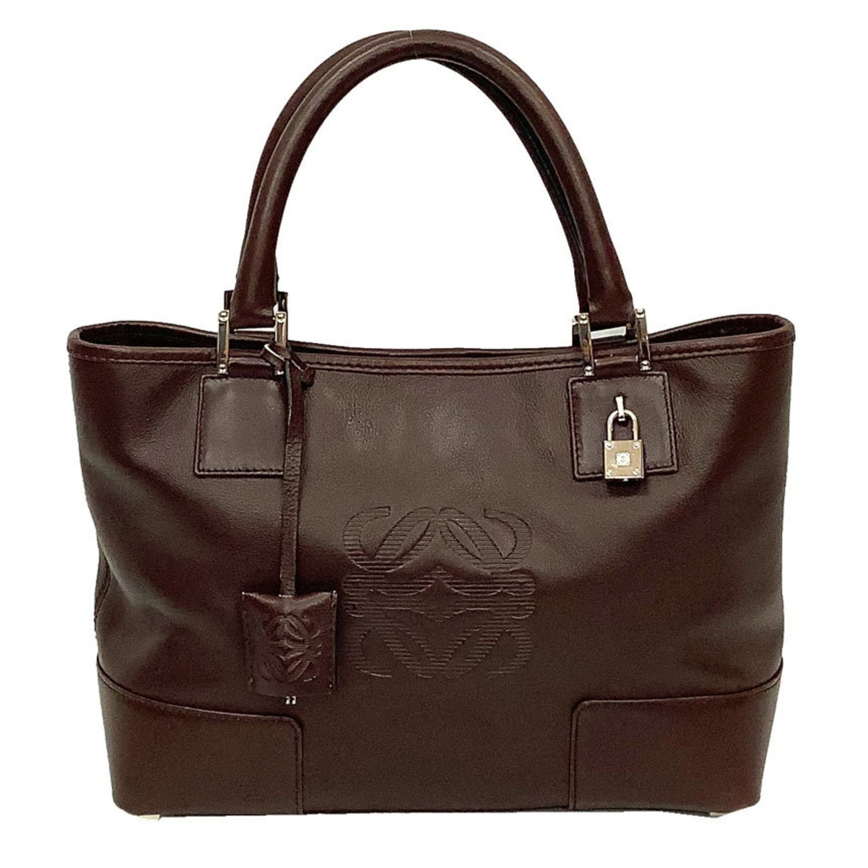 LOEWE Leather Tote Bag Fusta Handbag Anagram Amazona
