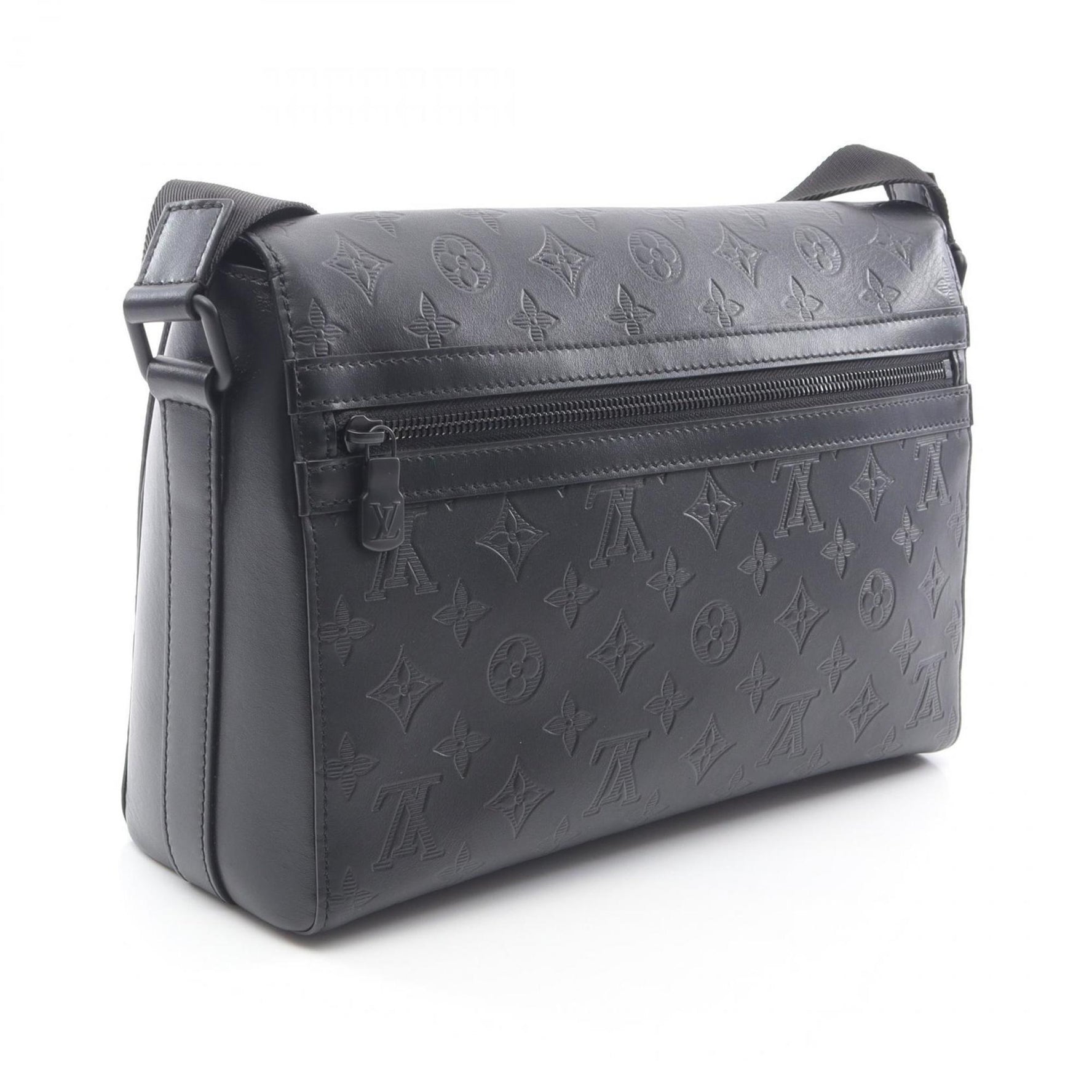 Louis Vuitton Sprinter Messenger Shoulder Bag in Monogram Shadow Leather, Black