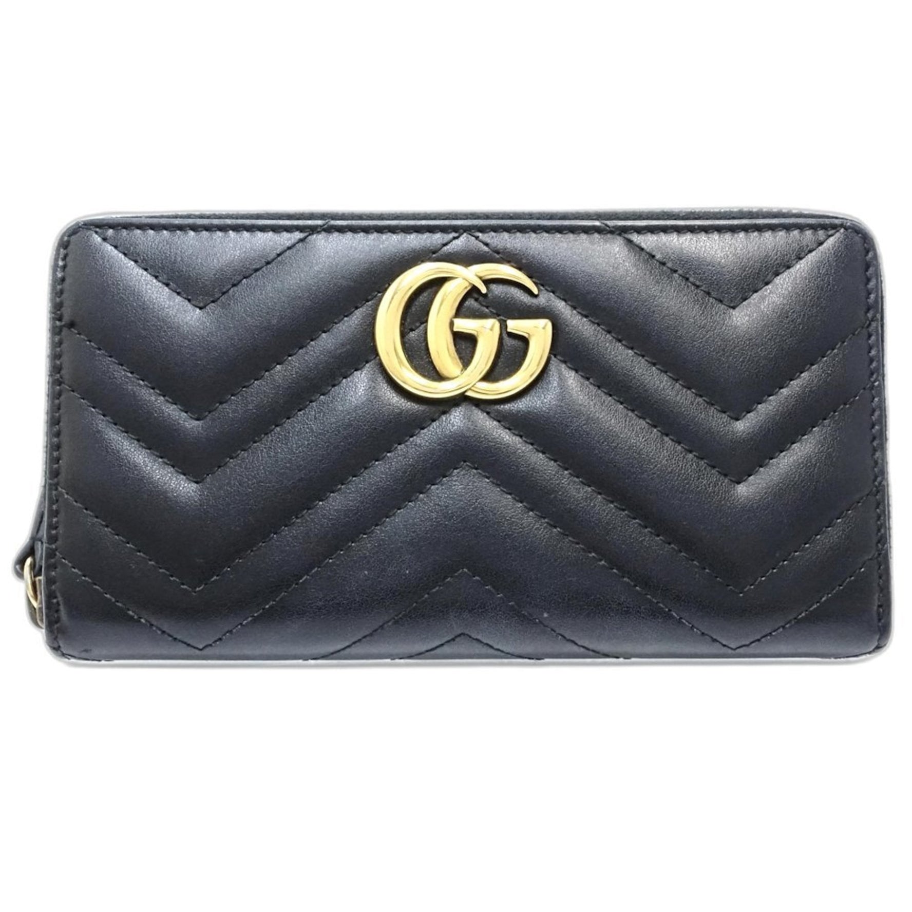 GUCCI Marmont Round Zip Wallet in Leather