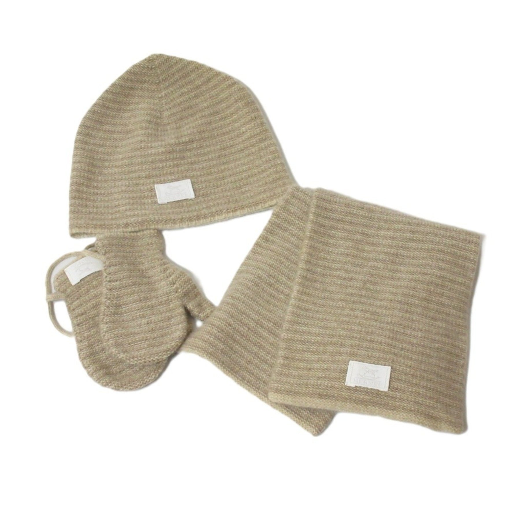 HERMES 100% Cashmere Baby Kids Children's Scarf, Gloves, Mittens, Hat, Knitted Hat Set