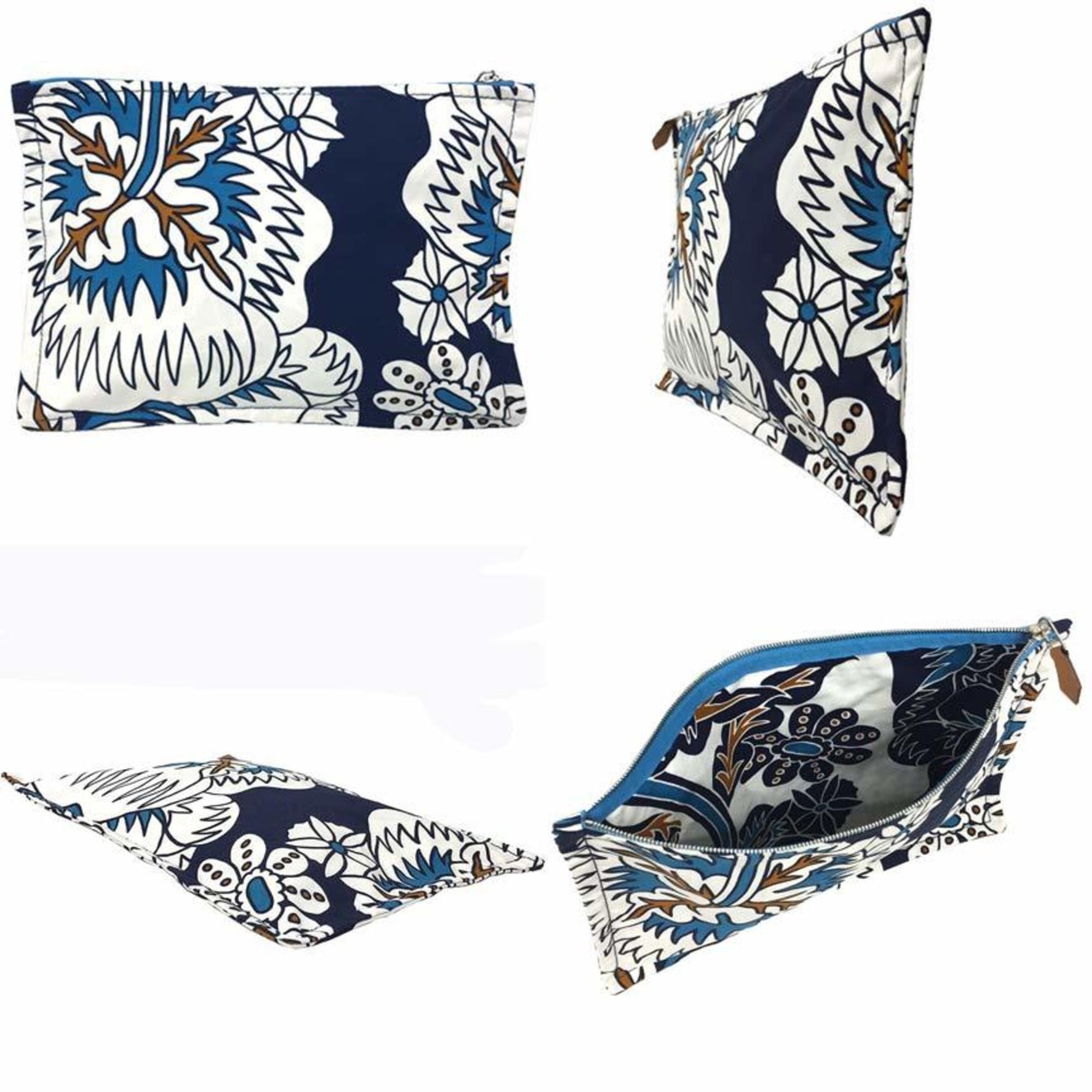 HERMES Hermès Flat Pouch GM Truth Bora Cotton Canvas