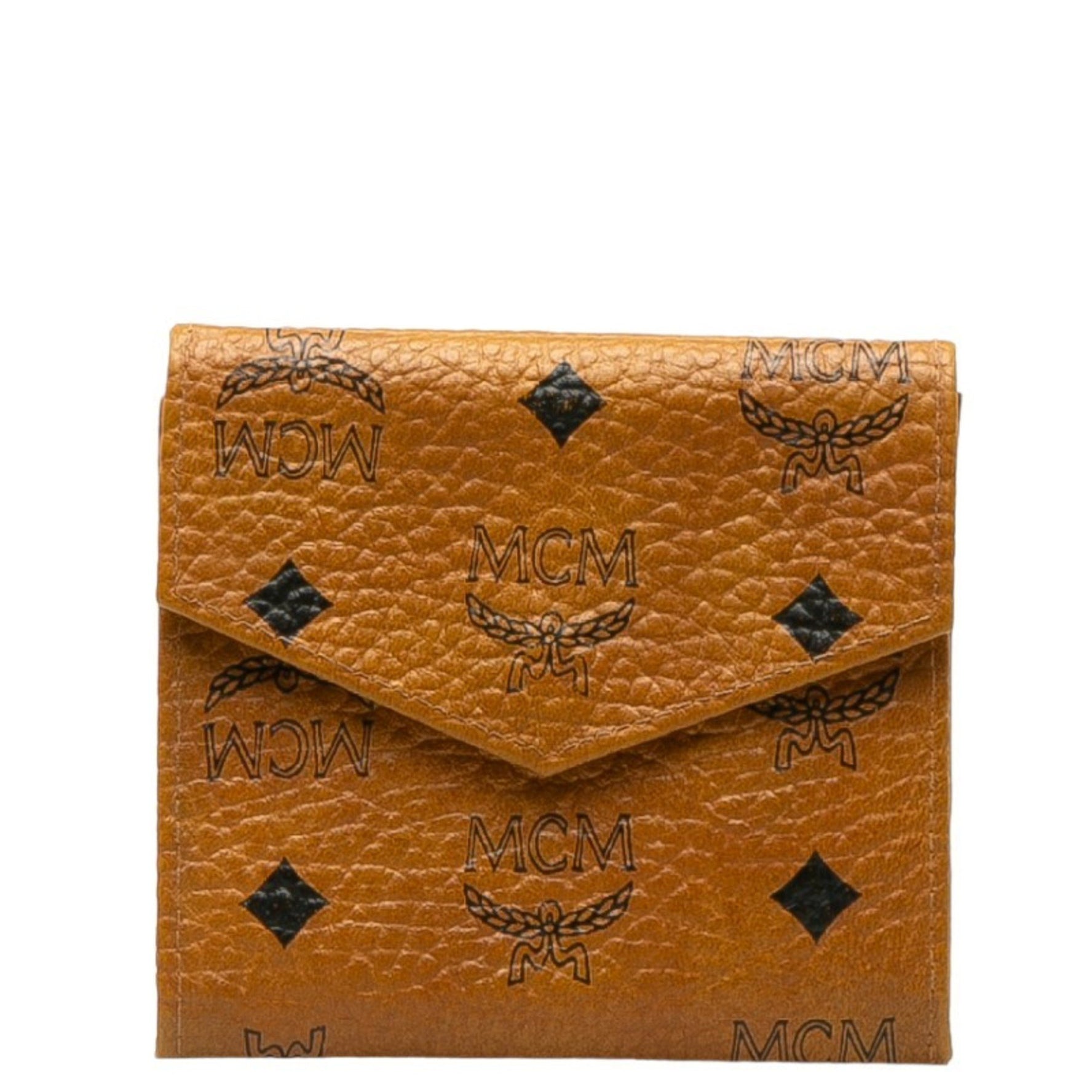 MCM Visetos Glam W Tri-fold Wallet PVC Leather