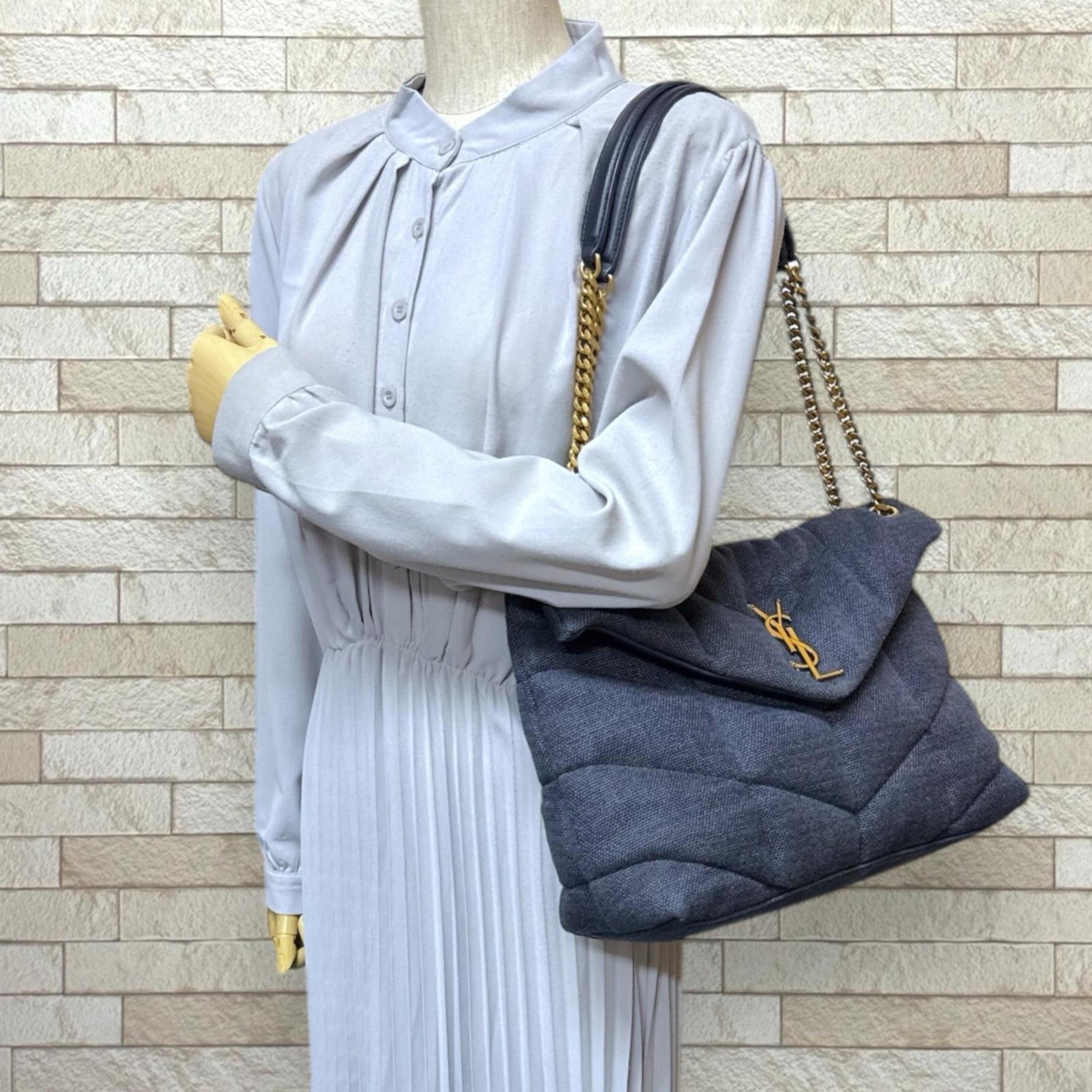 Saint Laurent Puffer Medium Shoulder Bag, Canvas, SAINT LAURENT