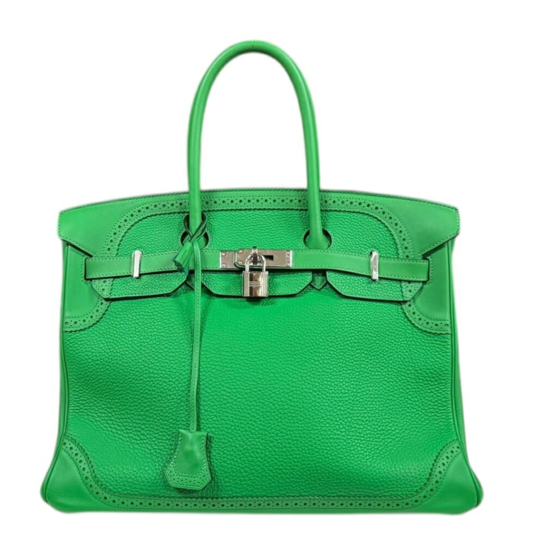 Hermes Birkin 35 Gillies Handbag Togo Green