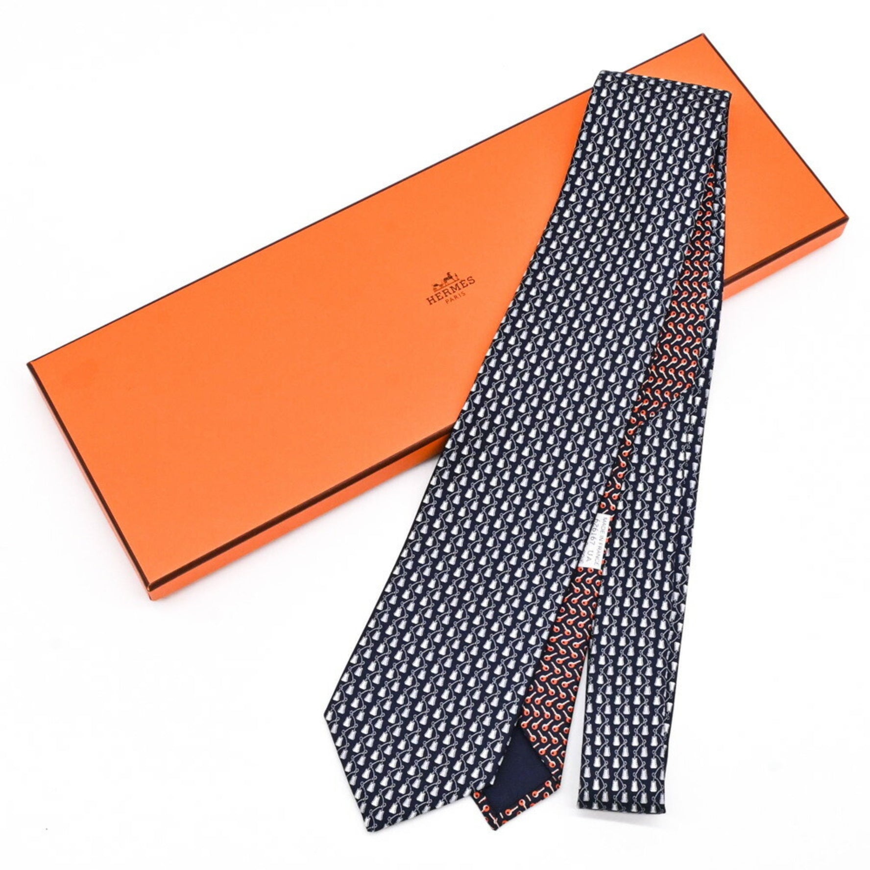 HERMES tie, crochet pattern, 100% silk
