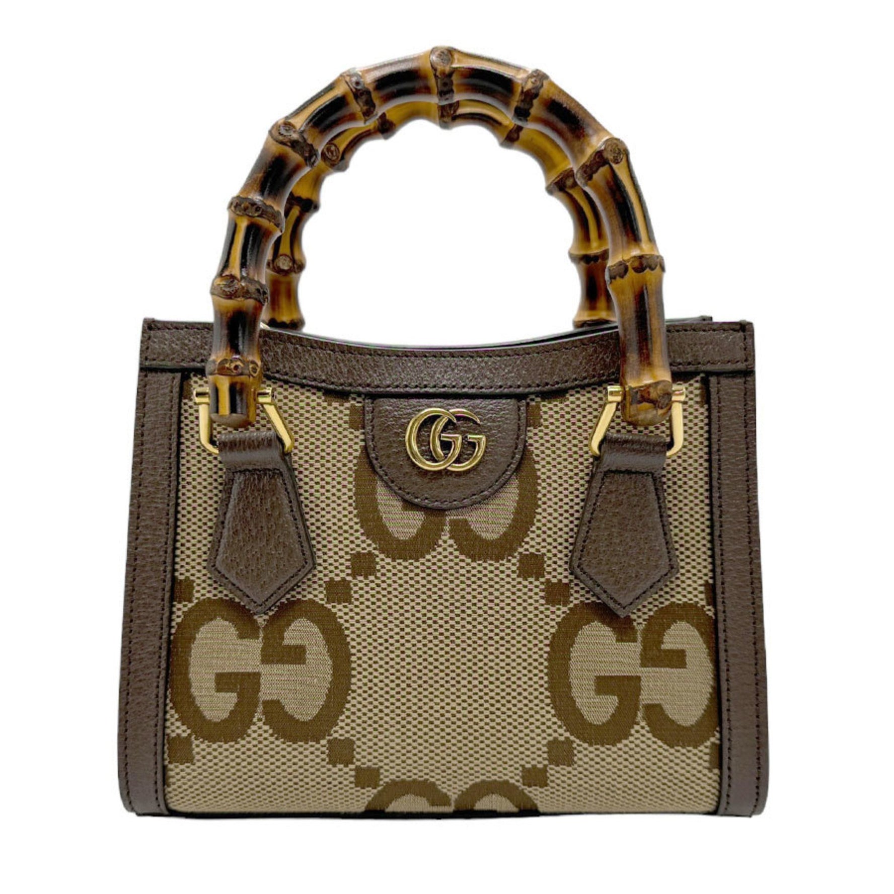 GUCCI Handbag Shoulder Bag Jumbo GG Diana Tote Canvas Leather
