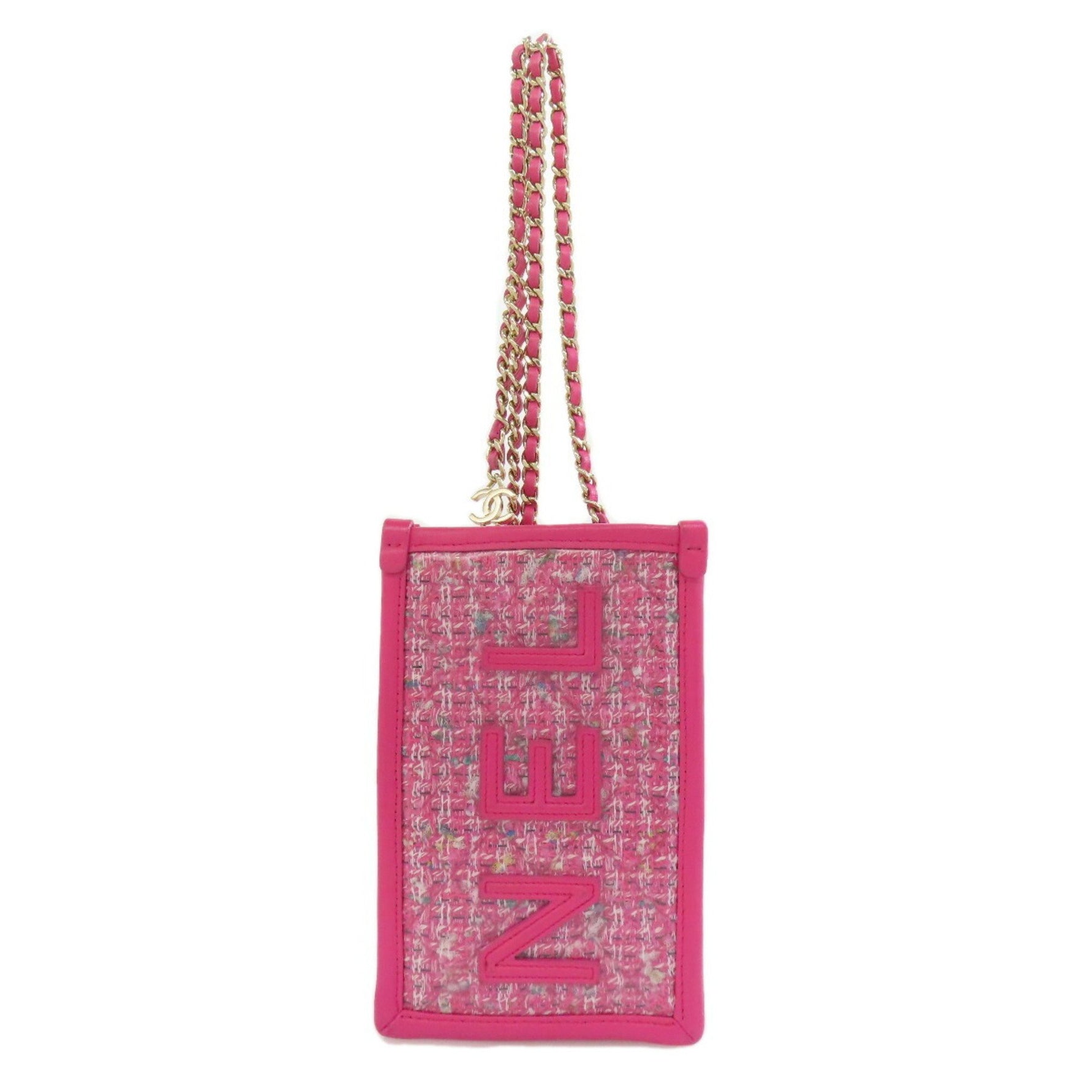 Chanel Chain Shoulder Bag in Vinyl Tweed and Calfskin