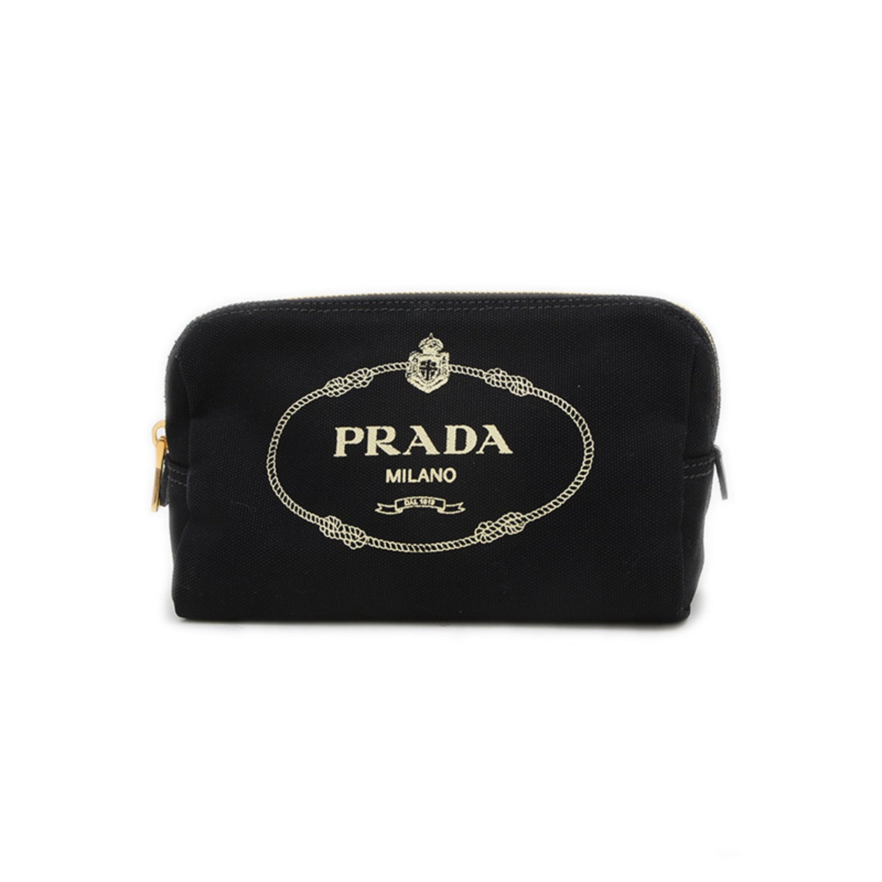 Prada Canapa Pouch Bag Canvas Black BP