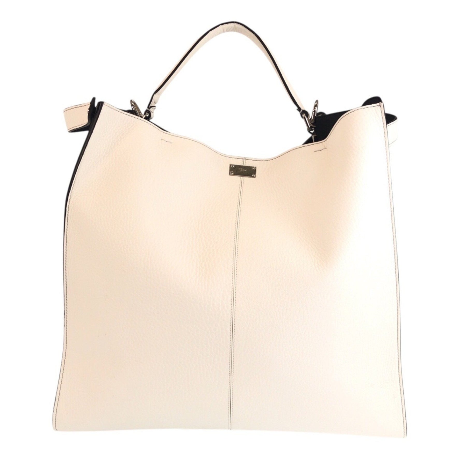FENDI Peekaboo X-Lite Selleria Silver Hardware Leather Tote Bag Business Men's