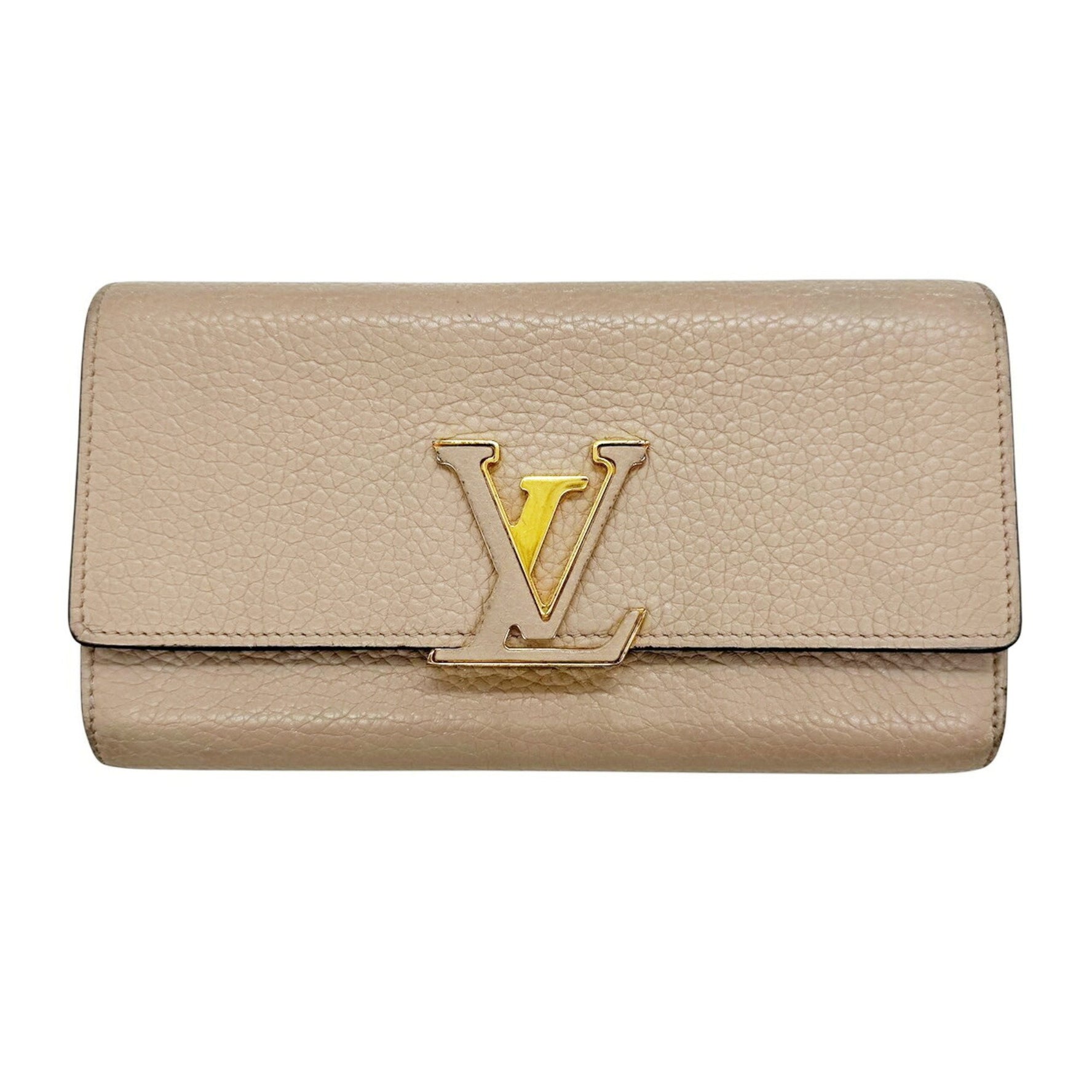 LOUIS VUITTON Louis Vuitton Portefeuille Capucines Long Wallet in Taurillon Leather, Gale Pattern, Greige/Beige