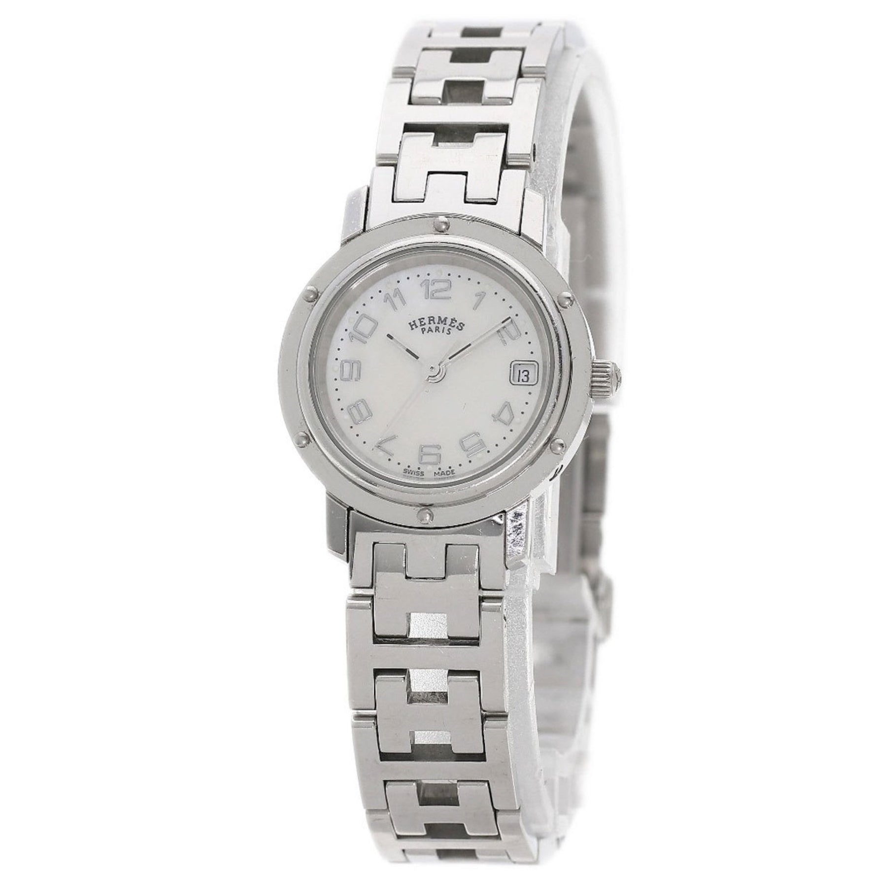 Hermes Clipper Nacle Watch Stainless Steel SS Ladies
