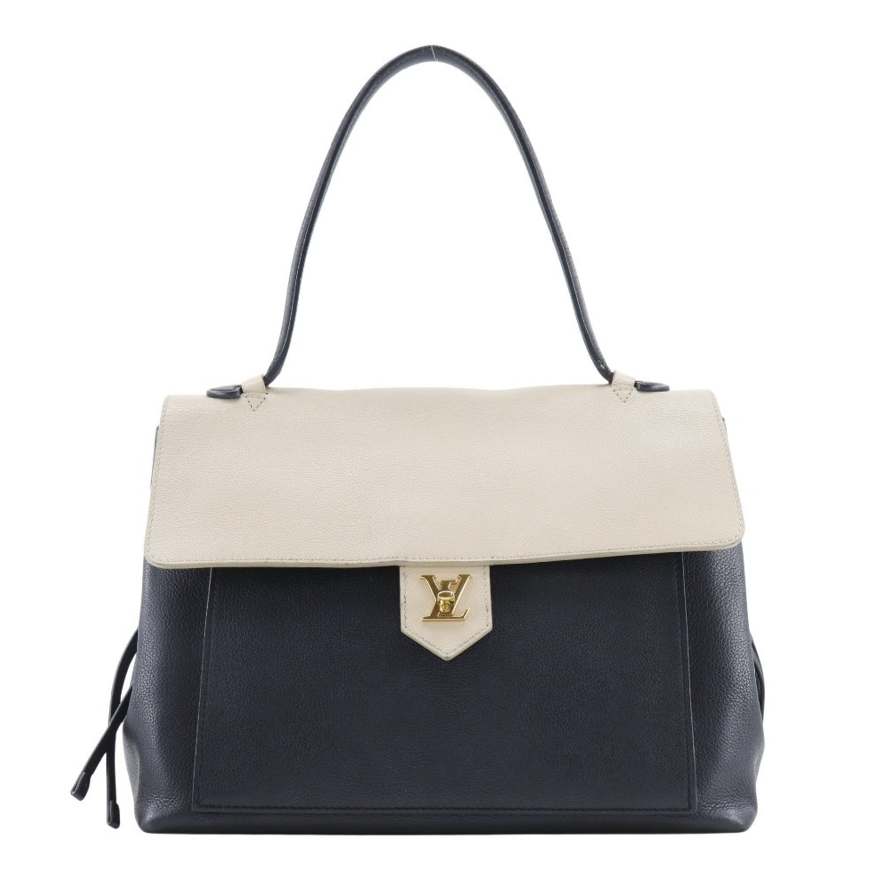 Louis Vuitton Rock Me MM Tote Bag Calf Black/Beige Turnlock