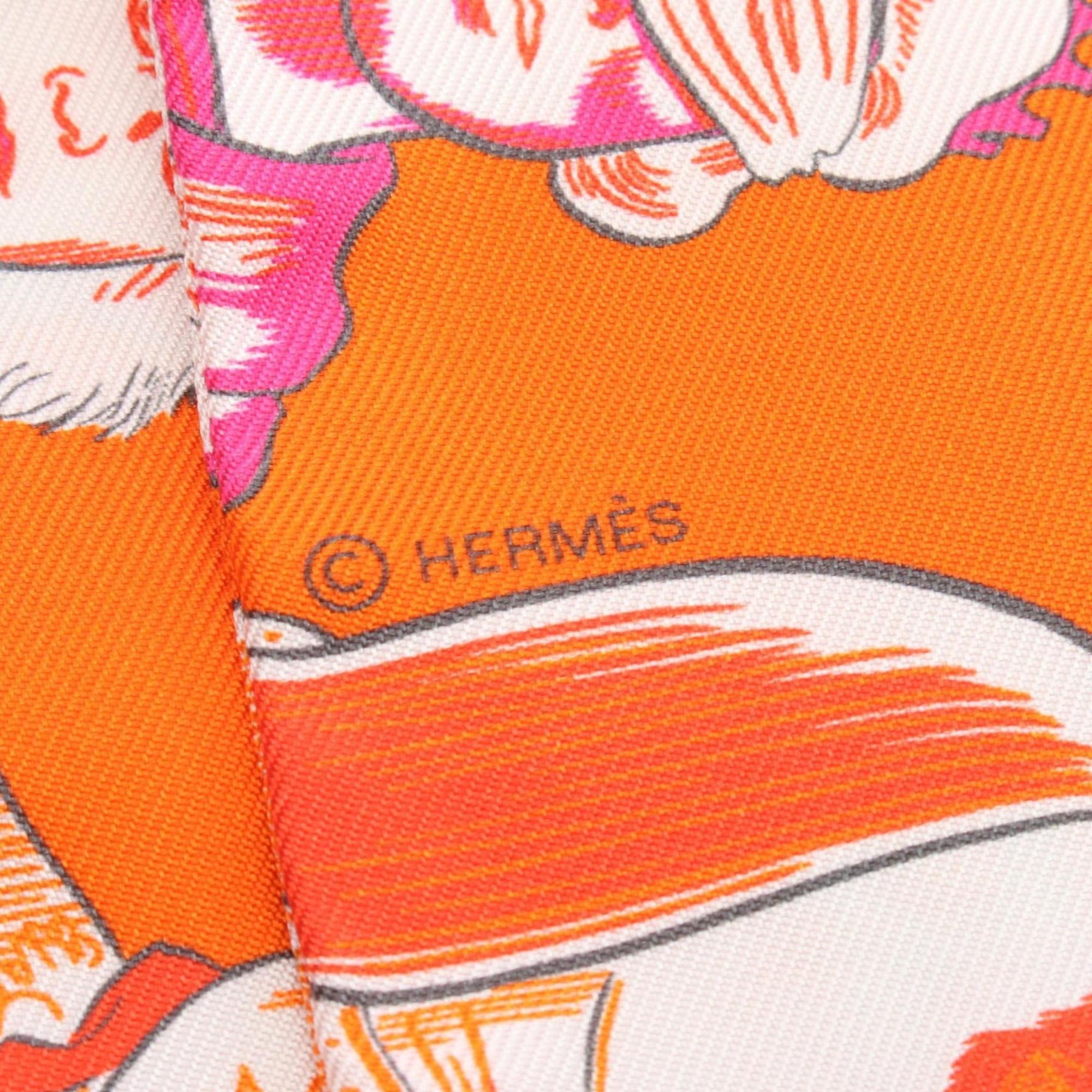 Hermes Hermès Twilly Dress Code Scarf, Silk, Orange, Multicolor