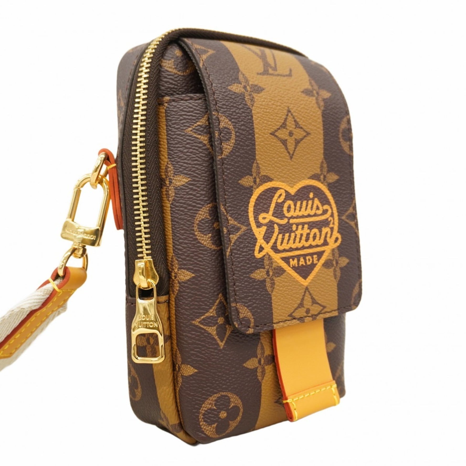 Louis Vuitton Monogram Stripe Shoulder Bag with NIGO Double Phone Pouch
