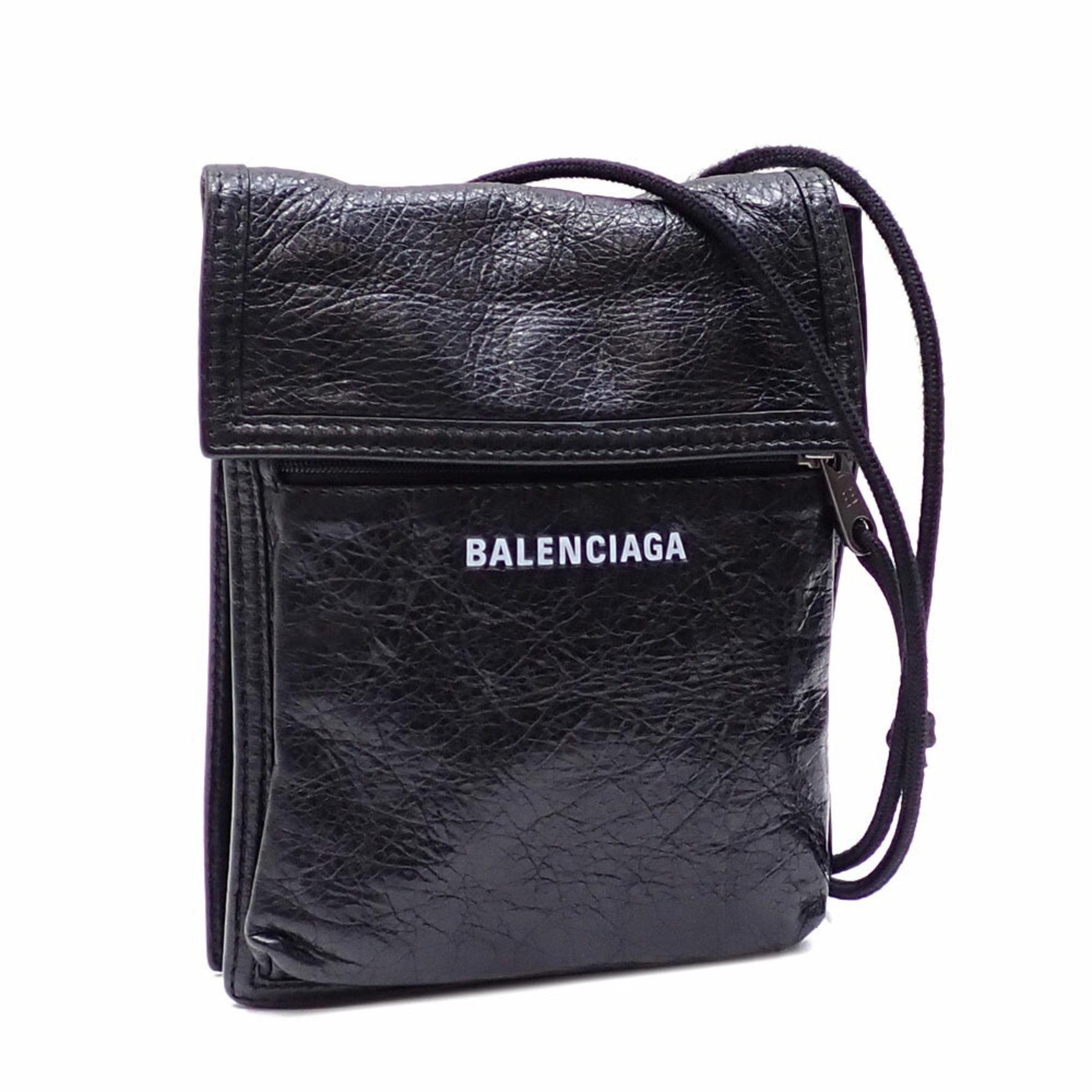 Balenciaga Explorer Shoulder Bag with Strap and Small Pouch, Leather