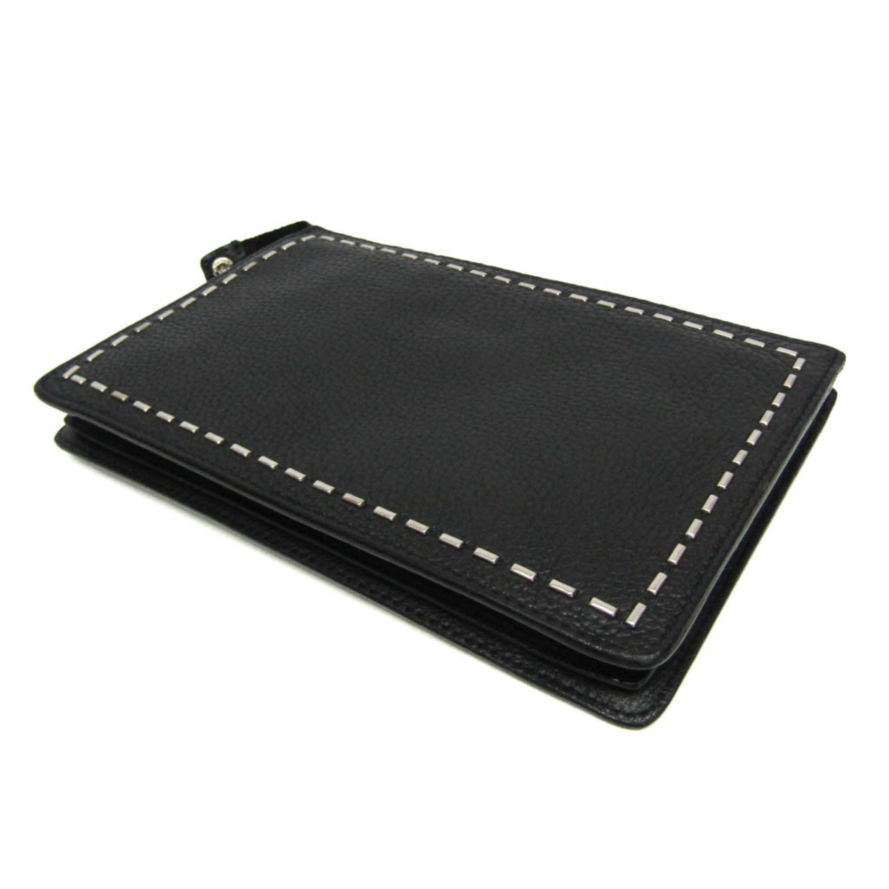 Fendi Selleria Men,Women Leather Clutch Bag