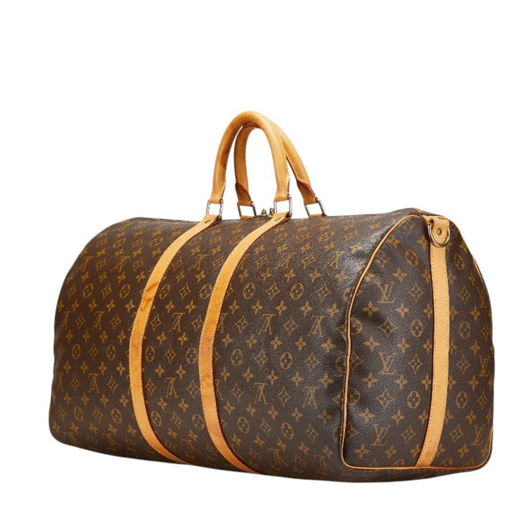 Louis Vuitton Monogram Keepall 55 Bandouliere Boston/Shoulder Bag, Brown PVC Leather