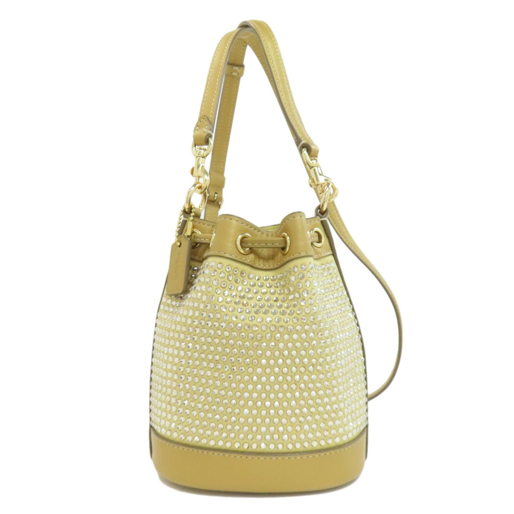 Coach Mini Bucket Rhinestone Shoulder Bag Leather Canvas x
