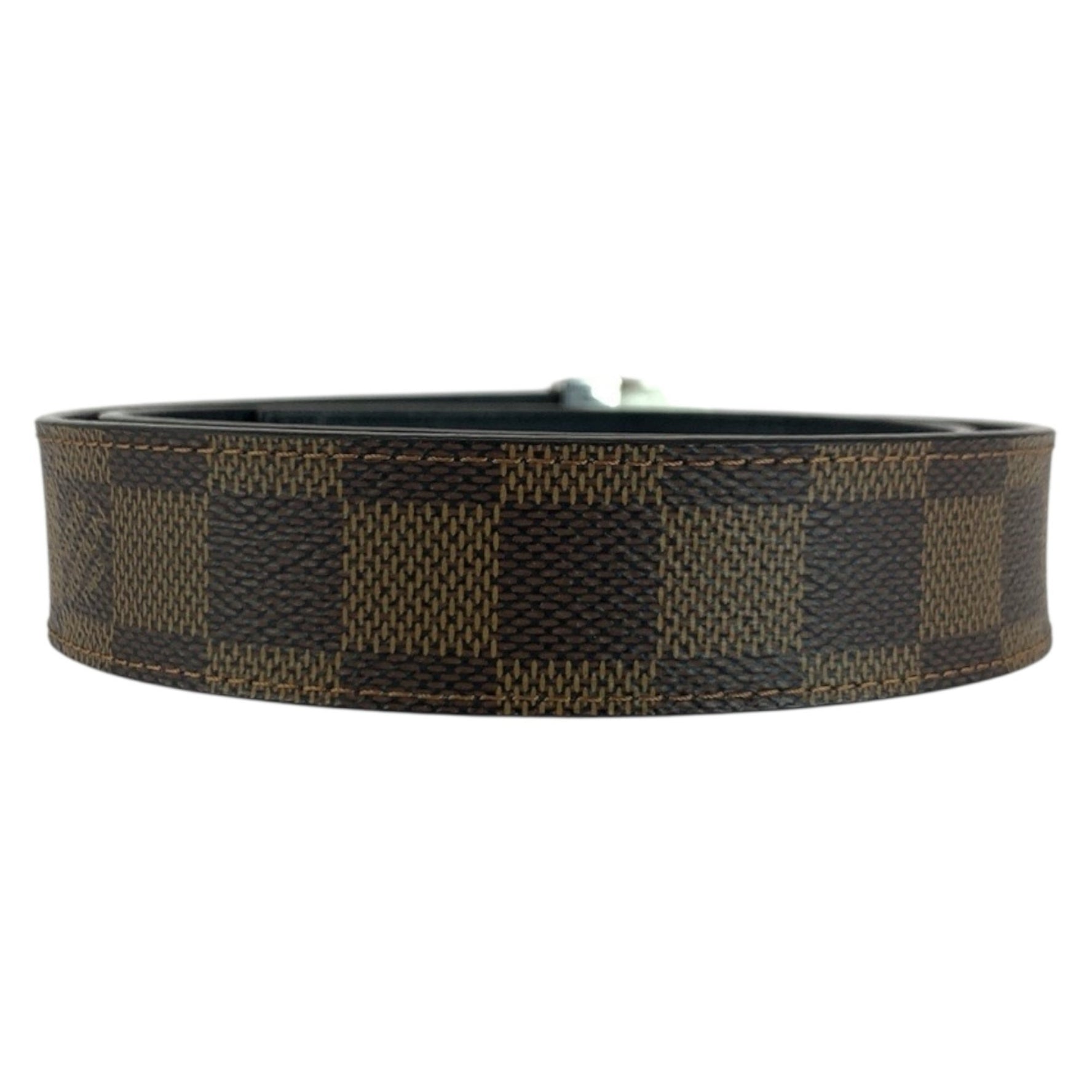 LOUIS VUITTON Damier Santur Carré Brown with Silver Hardware Belt Buckle Only