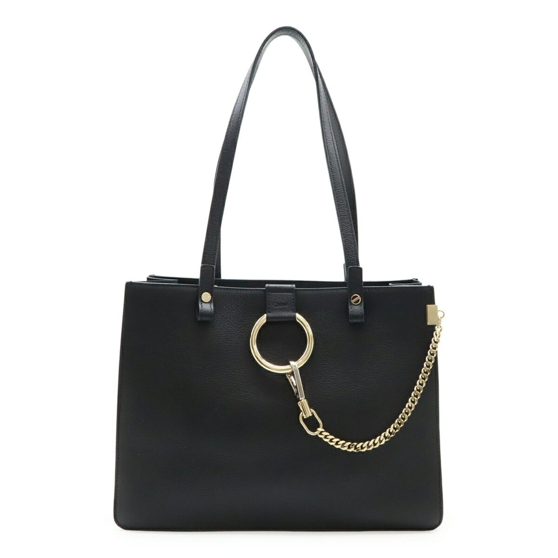 Chloé Chloe FAYE tote bag, shoulder bag in leather and suede with a ring chain, model