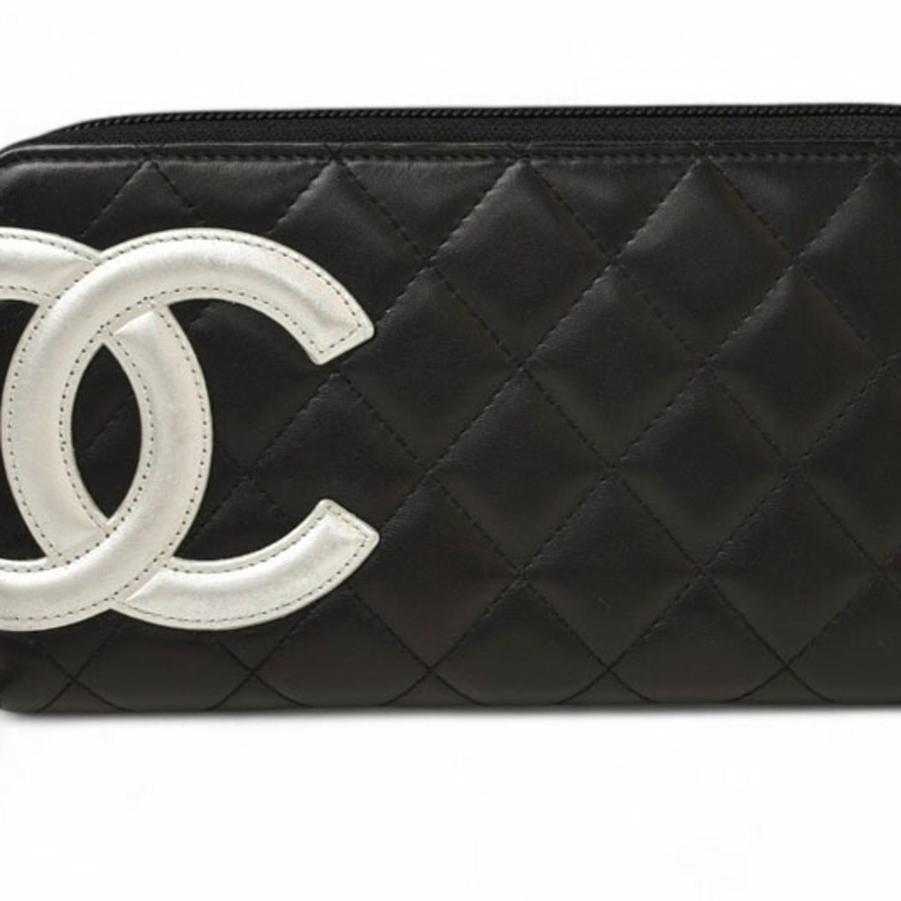 CHANEL Cambon Line Round Long Wallet in Silver