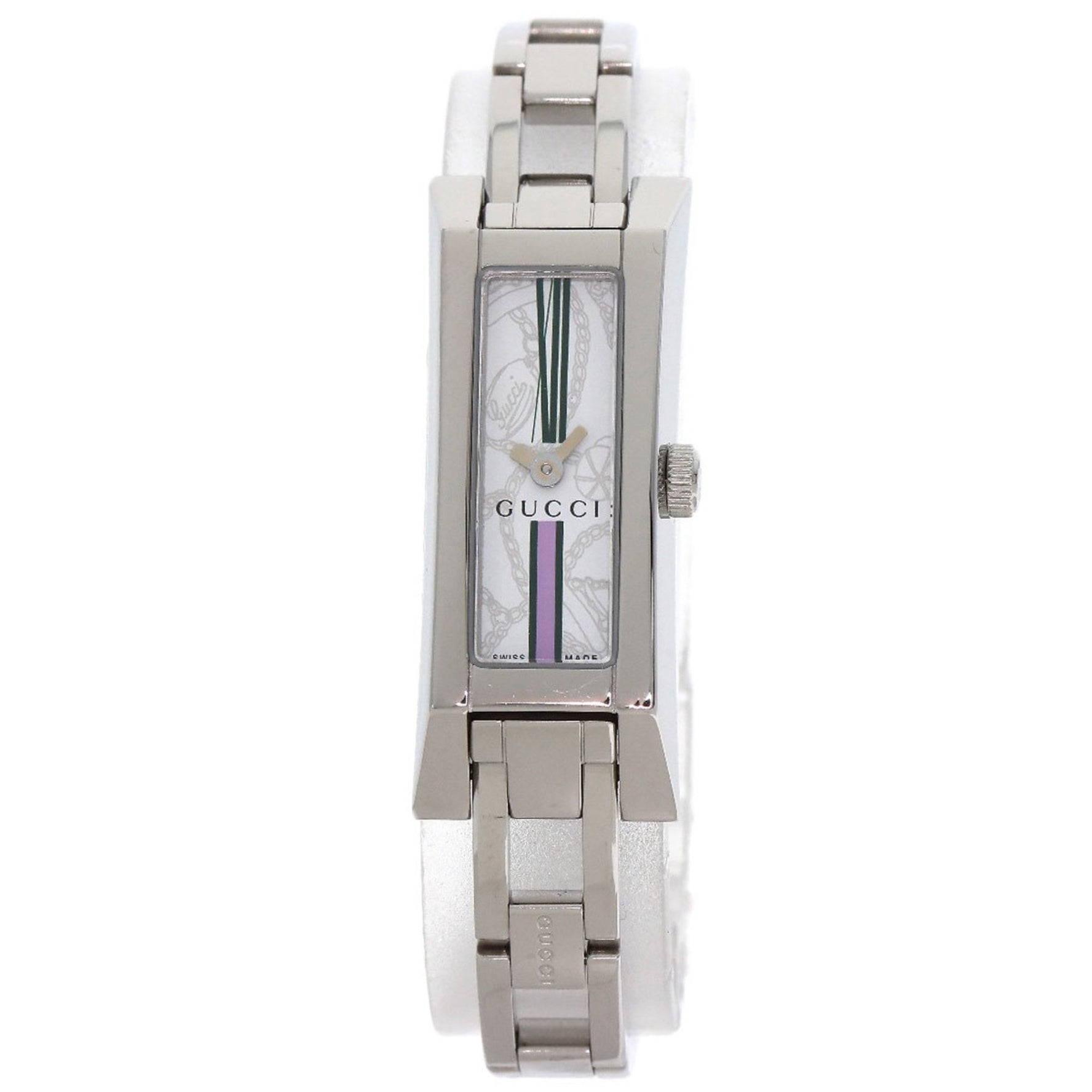 Gucci 110 Square Face Watch Stainless Steel SS Ladies