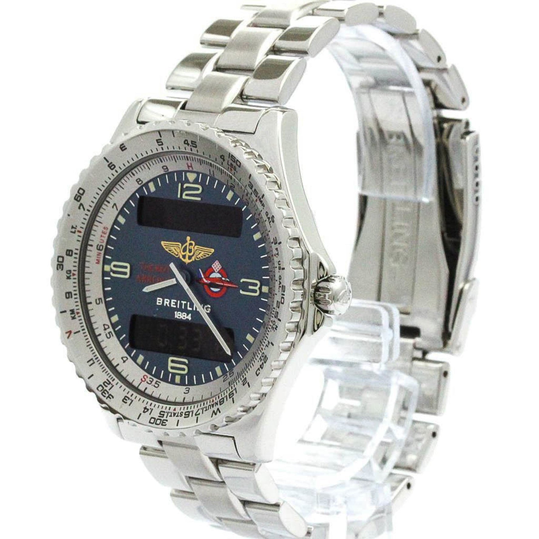 Polished BREITLING Chronospace Red Arrows Steel Mens Watch A56012 BF579234