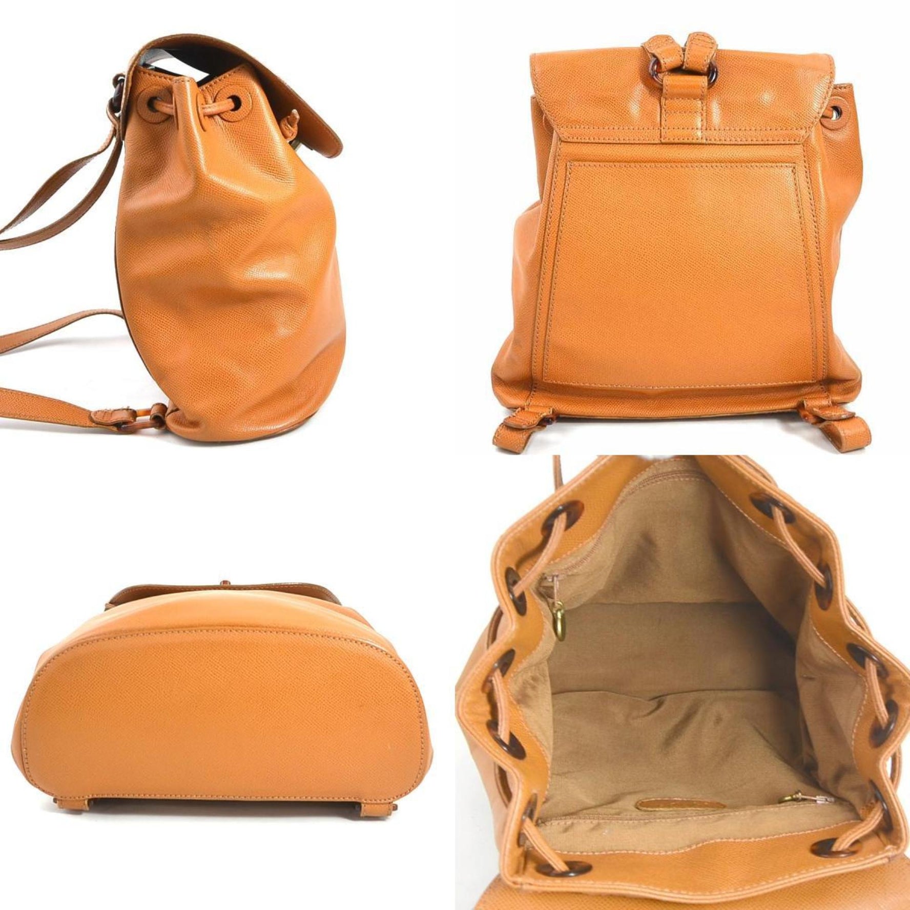CHANEL Coco Mark Leather Backpack Gold