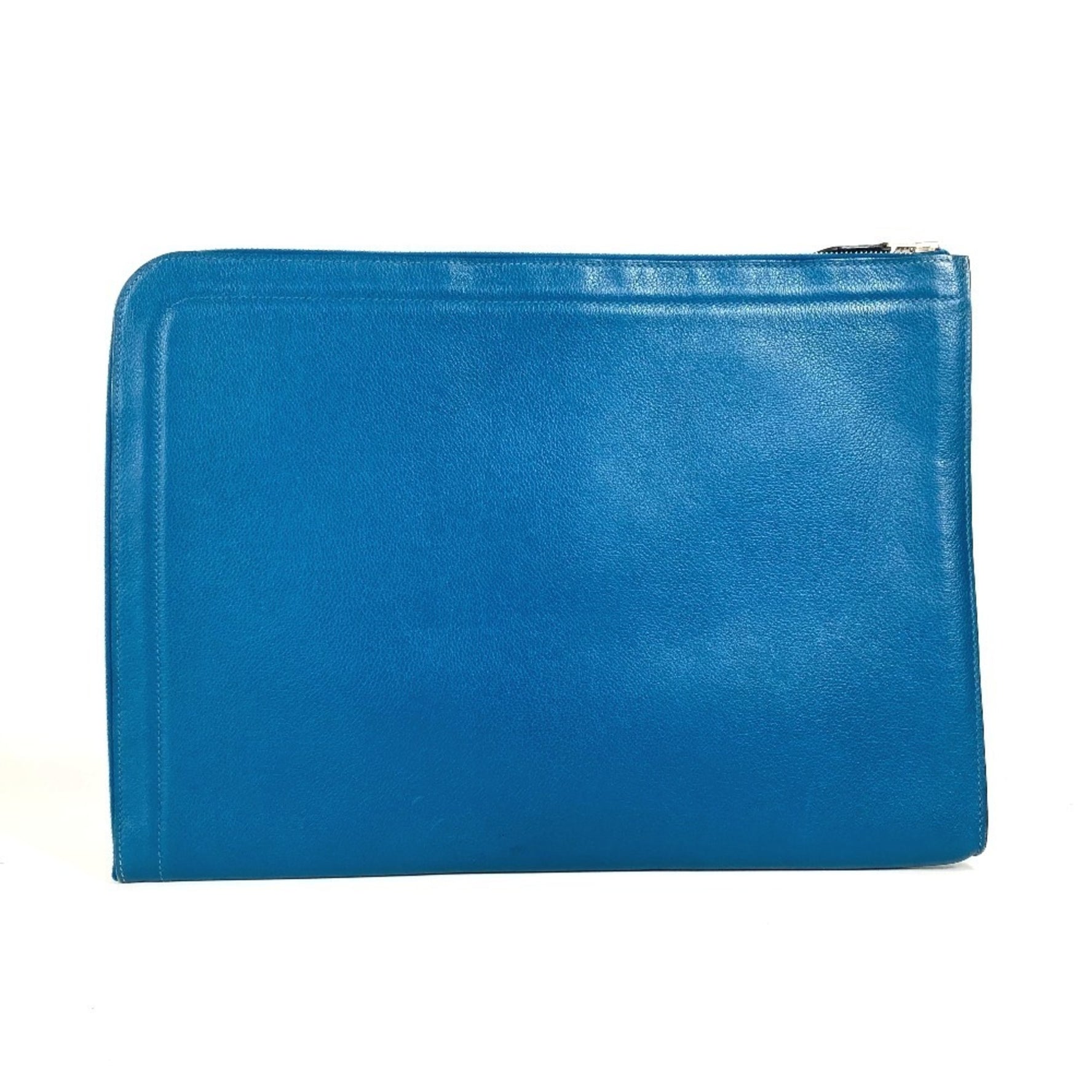 HERMES L-shaped zipper bag pouch second clutch leather men women