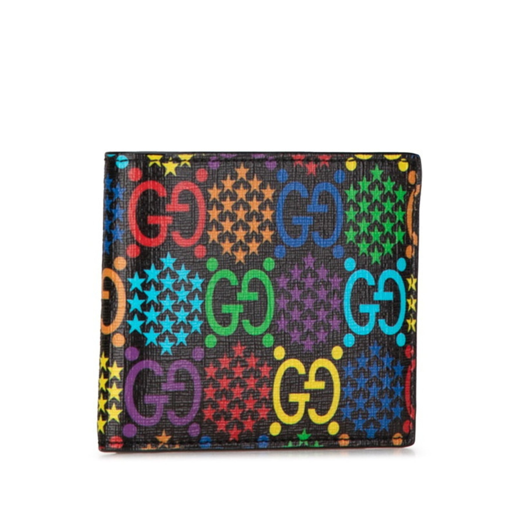 Gucci GG Psychedelic Bi-fold Wallet Black Multicolor PVC