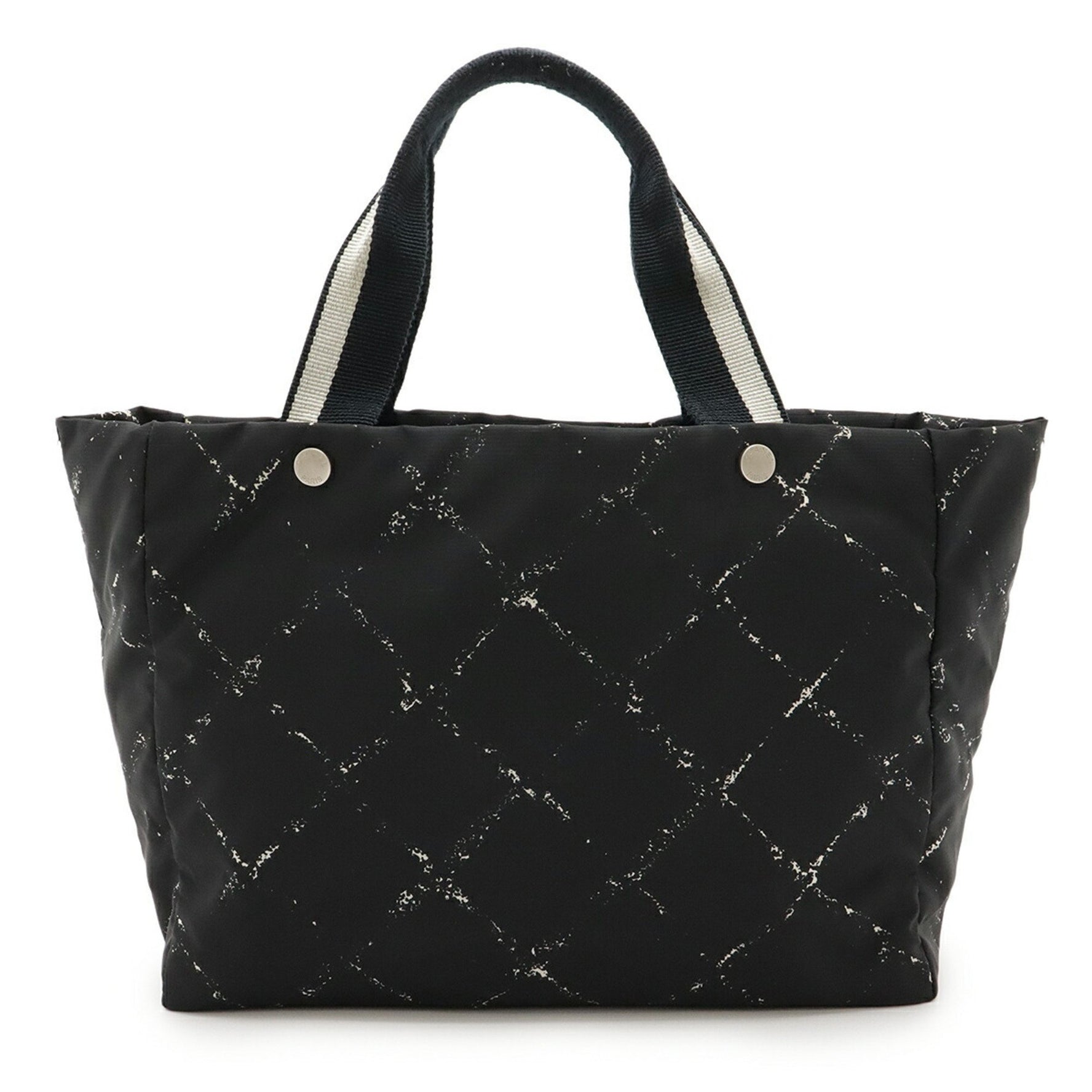 CHANEL Former Travel Line Tote MM Bag Shoulder Nylon Black Red