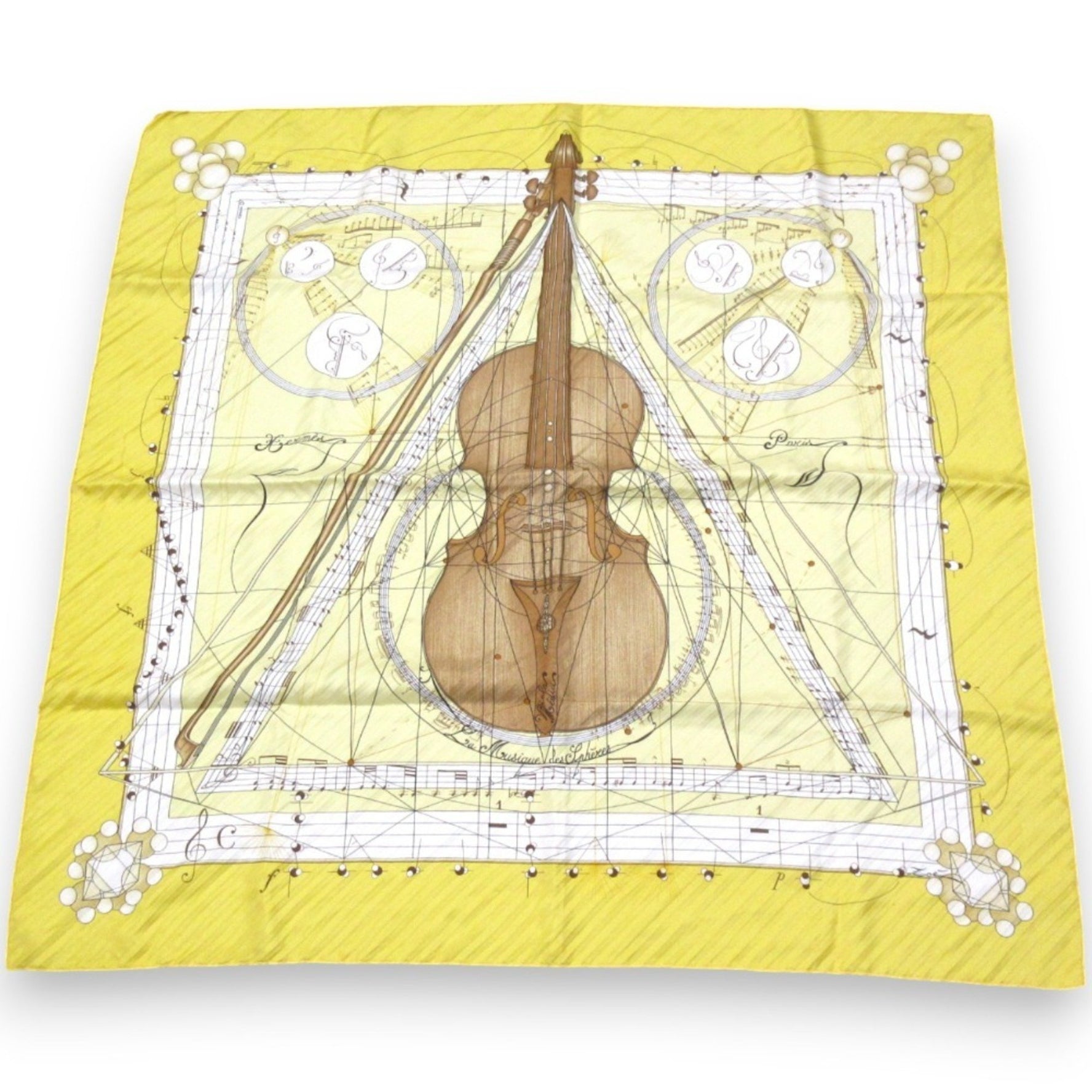 HERMES La Musique des Spheres, Music of the Carré 90, 100% Silk Scarf