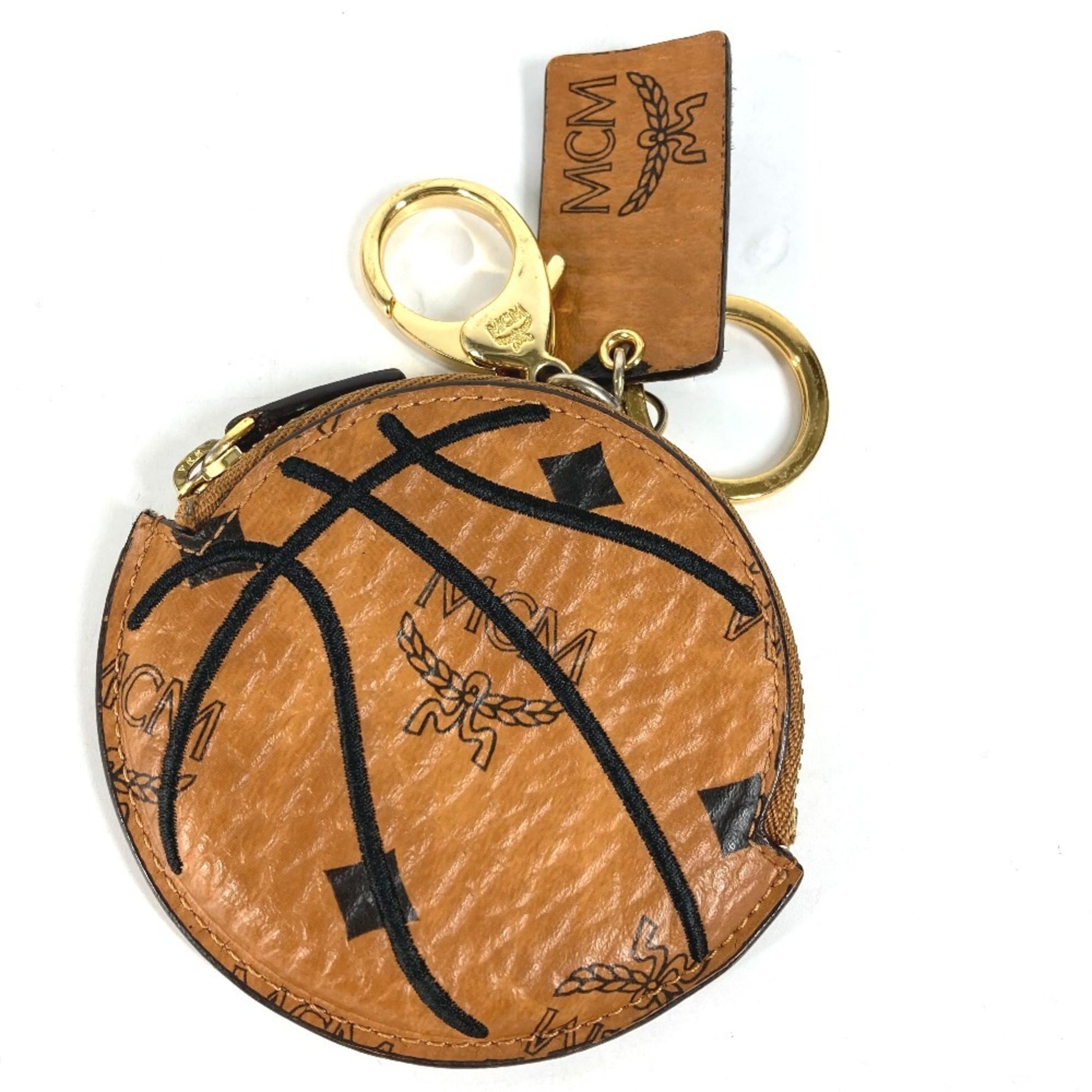 MCM PUMA Anniversary Collaboration Ball-shaped Basketball Purse Wallet Wallet/Coin Case Leather Men's Brown