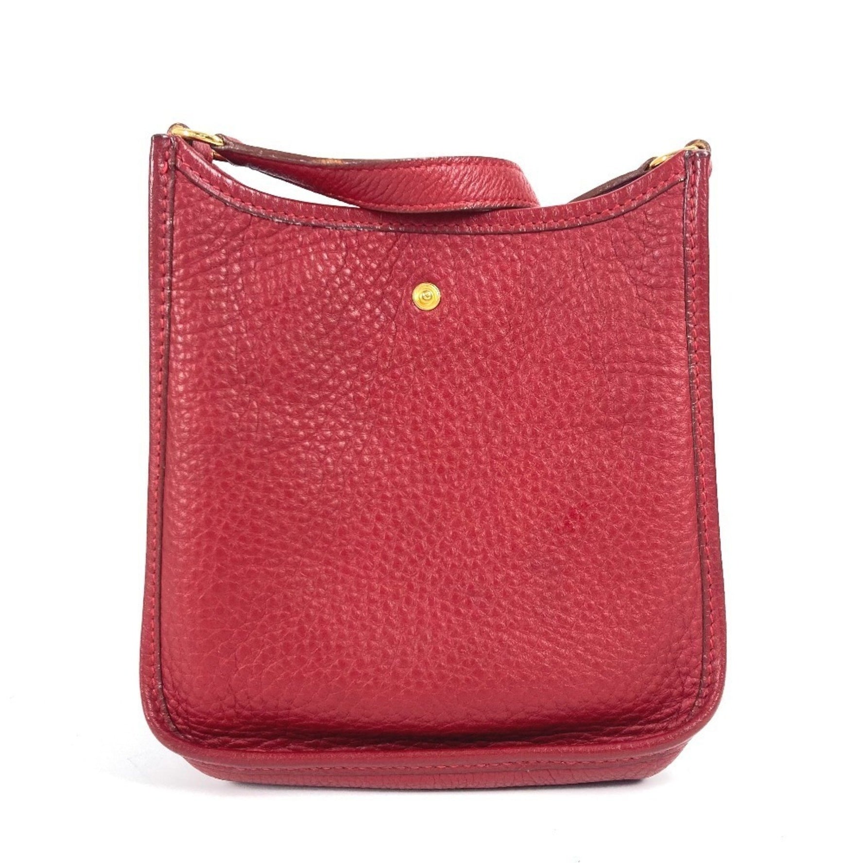 HERMES Evelyn TPM Crossbody Bag Pochette Shoulder Taurillon Clemence Rouge Ash Red