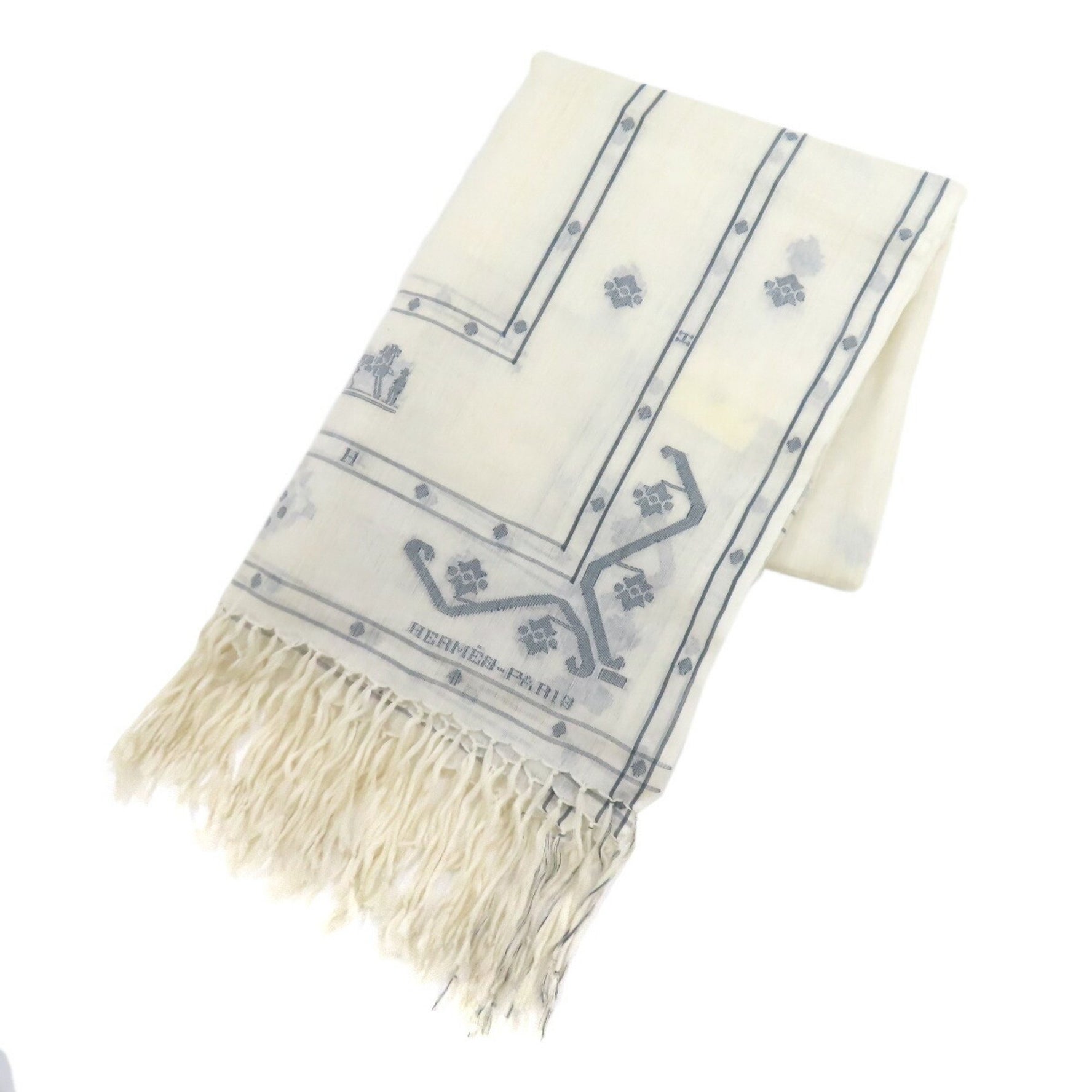 Hermes carriage pattern scarf silk cotton