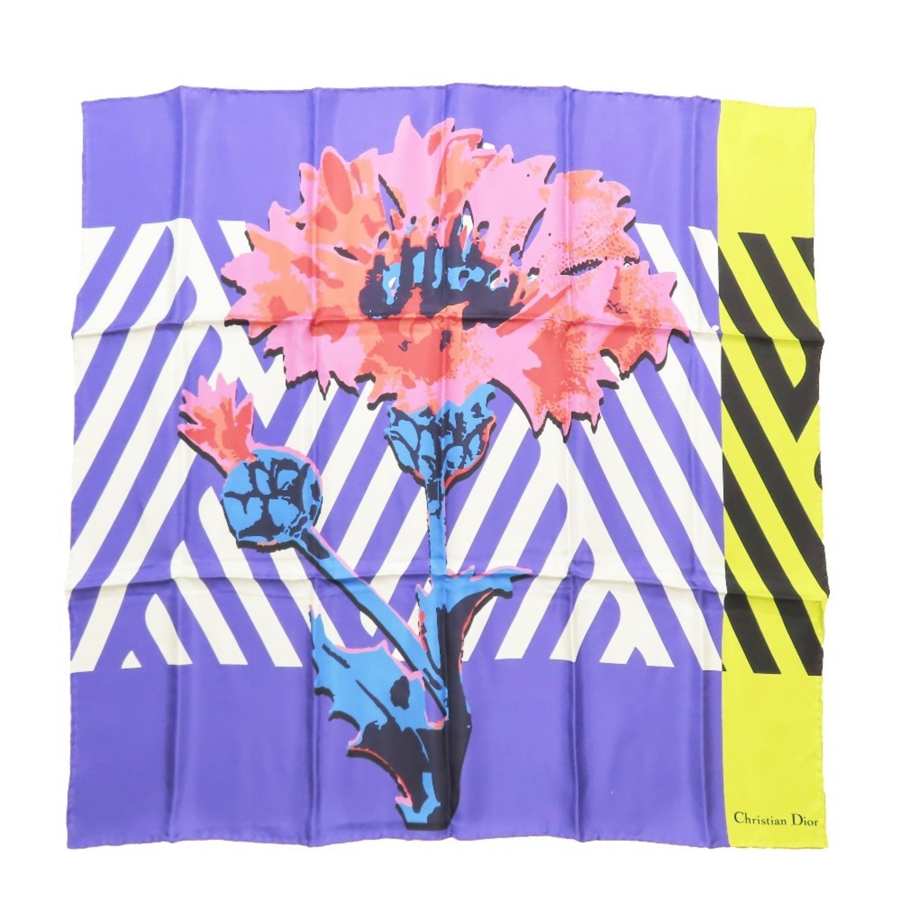 Christian Dior D-Flower Pop Scarf/Muffler, Large, Floral, D-FLOWER POP, Silk, Multicolor
