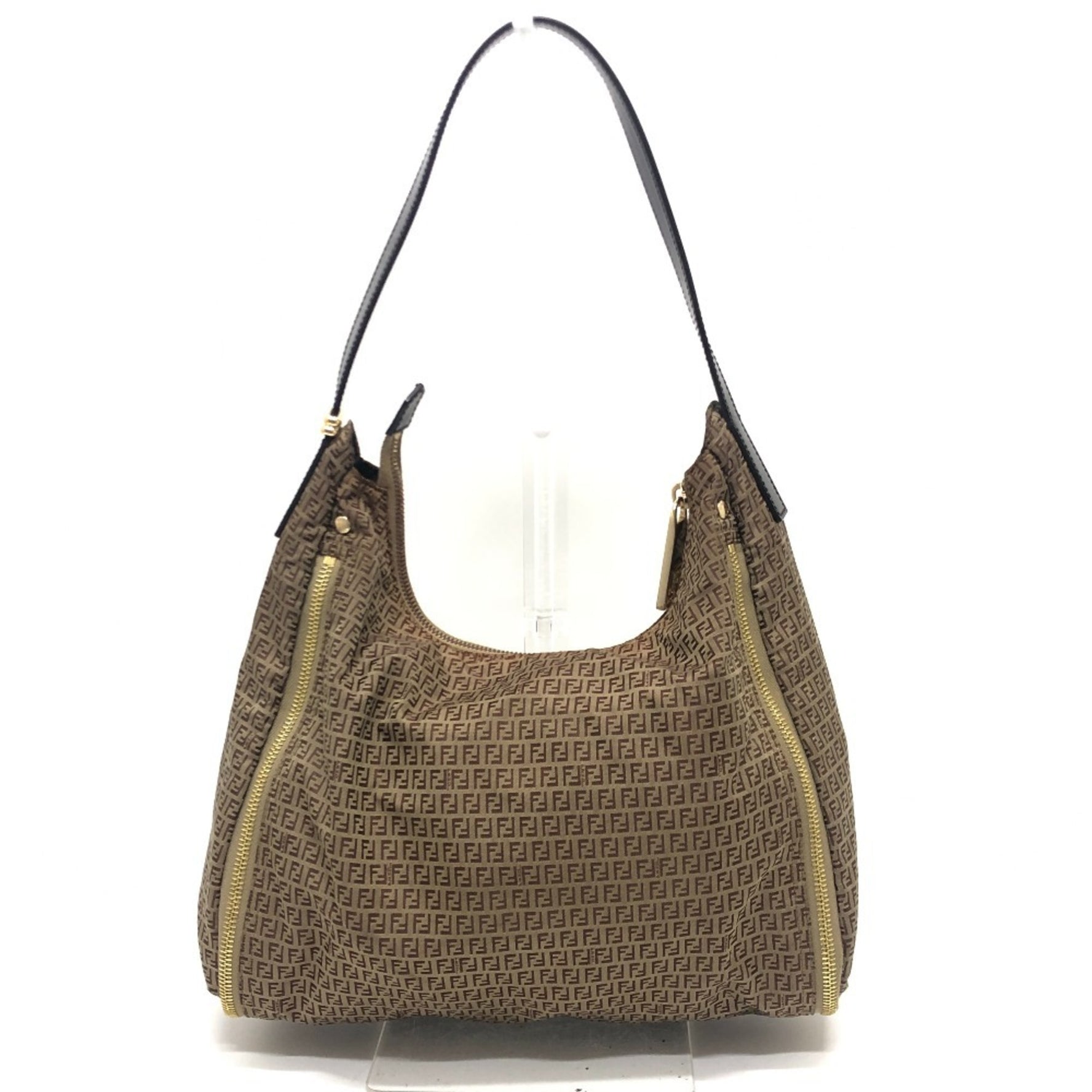 FENDI Zucca pattern side zip bag shoulder canvas ladies