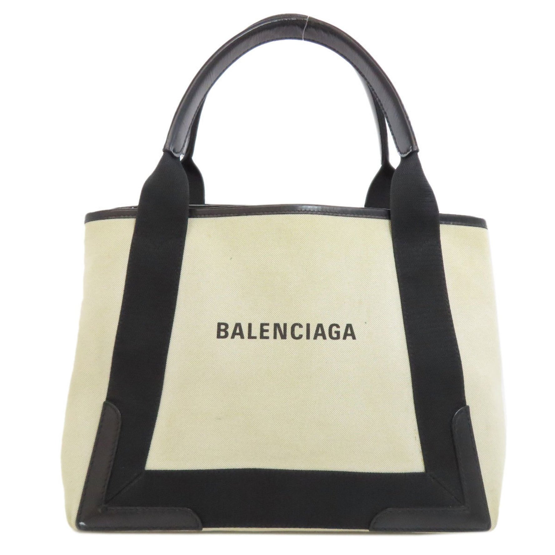 Balenciaga Navy Cabas Handbag Canvas