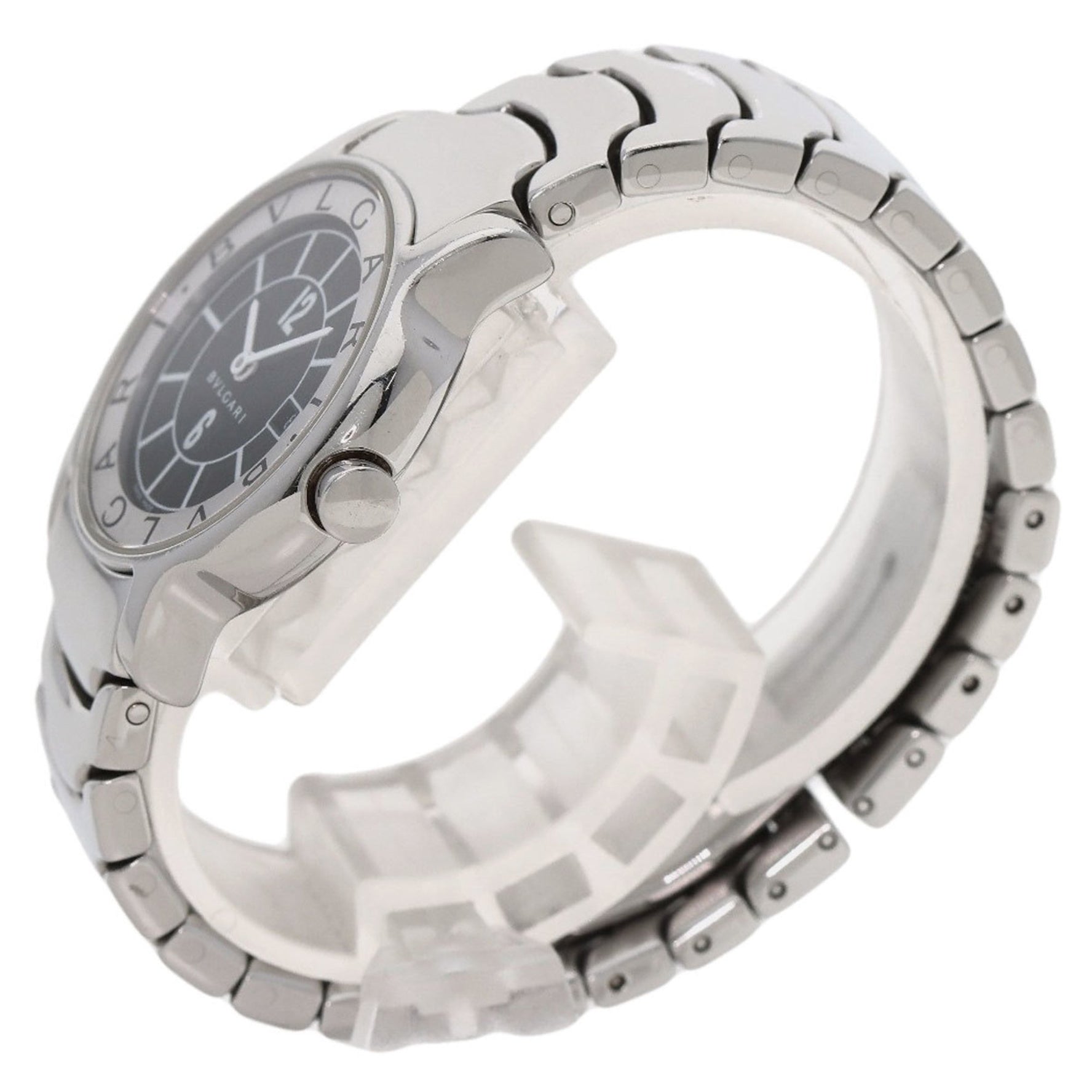 BVLGARI Solotempo Black Watch Stainless Steel SS Ladies