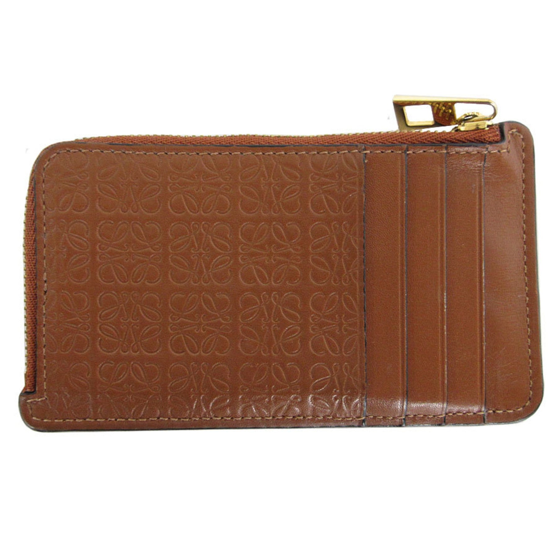 LOEWE Wallet/Coin Case Anagram Leather Gold