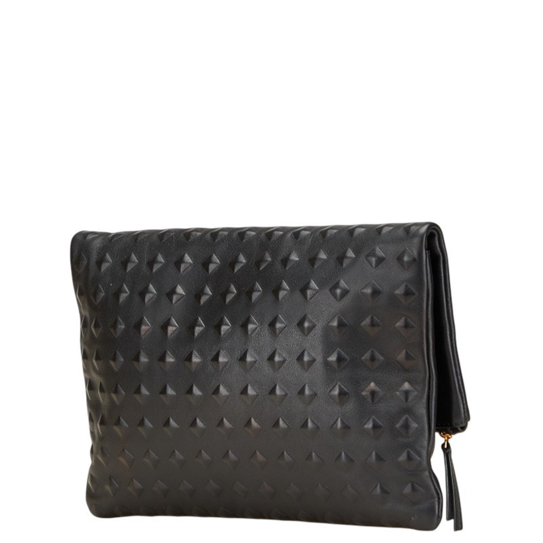 MCM Stud Embossed Clutch Bag in Leather