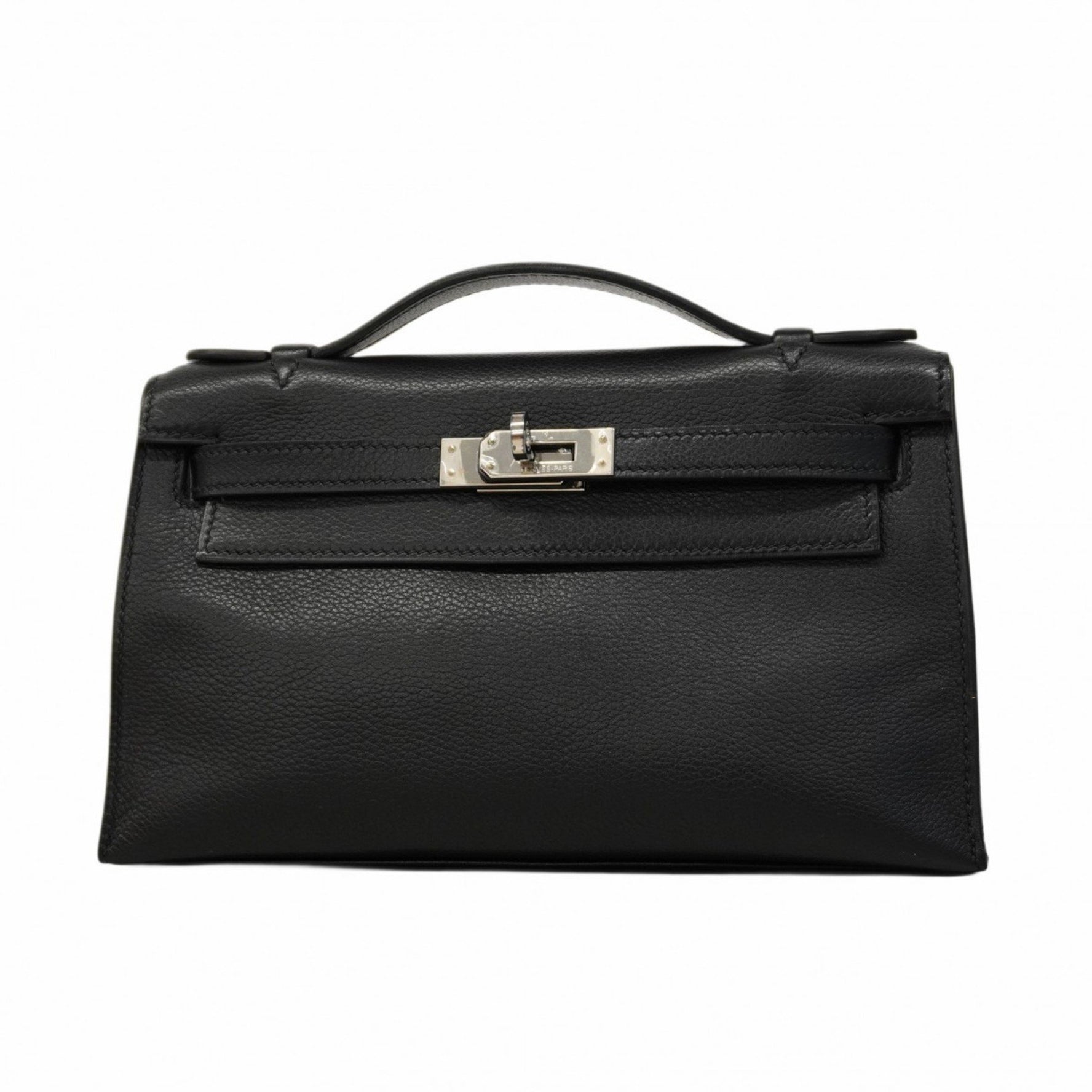 Hermes Hermès Pochette Kelly handbag, Evercolor, black, J stamp, women's