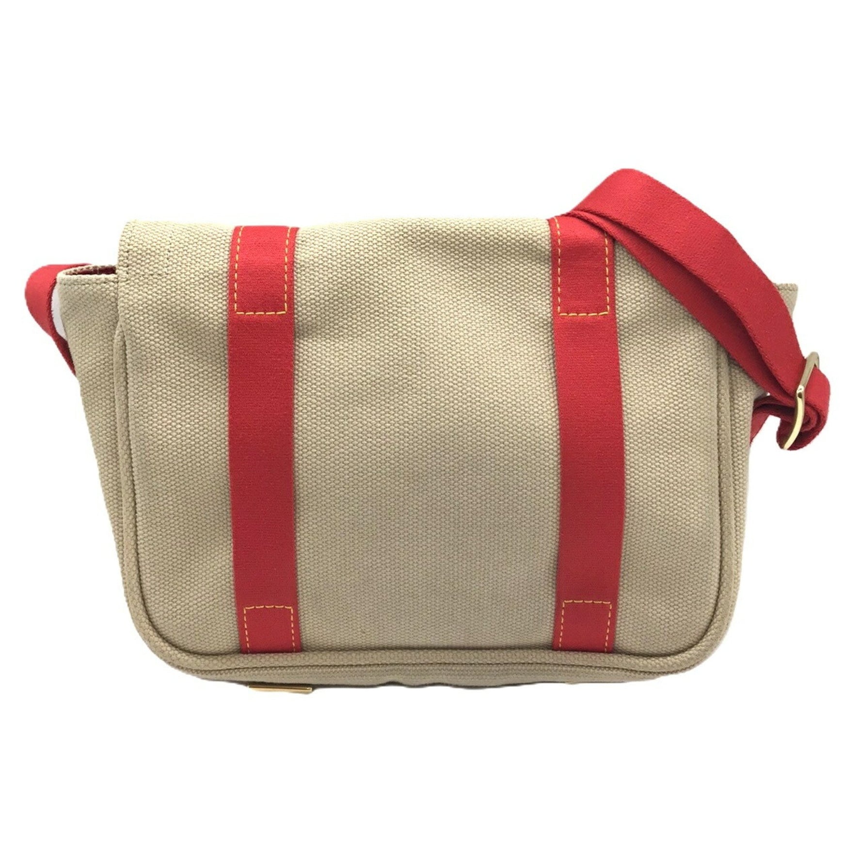 Louis Vuitton Antigua Buzas PM Canvas Shoulder Bag Beige x Red