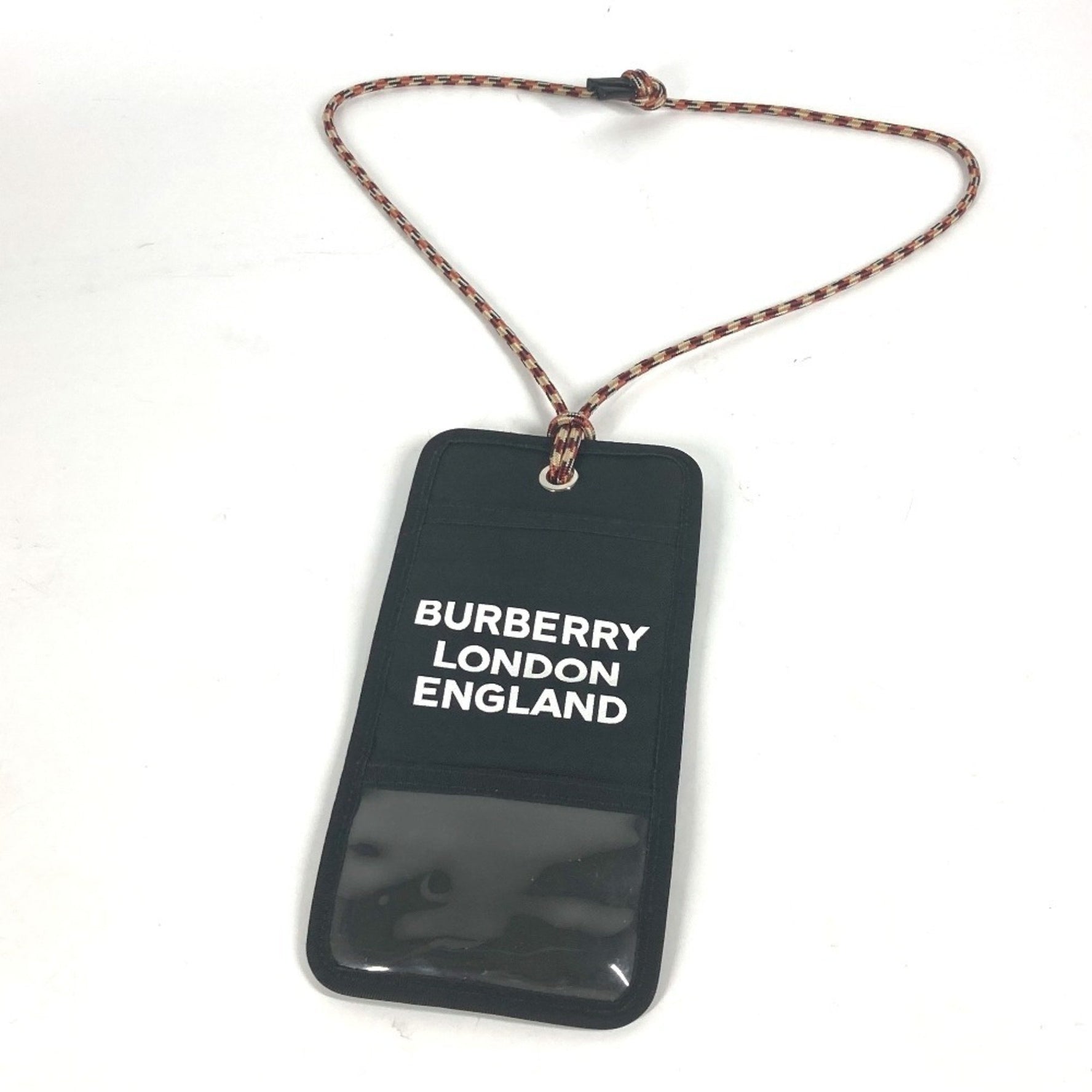 BURBERRY Business card holder with neck strap, case, pass pouch, nylon, men's