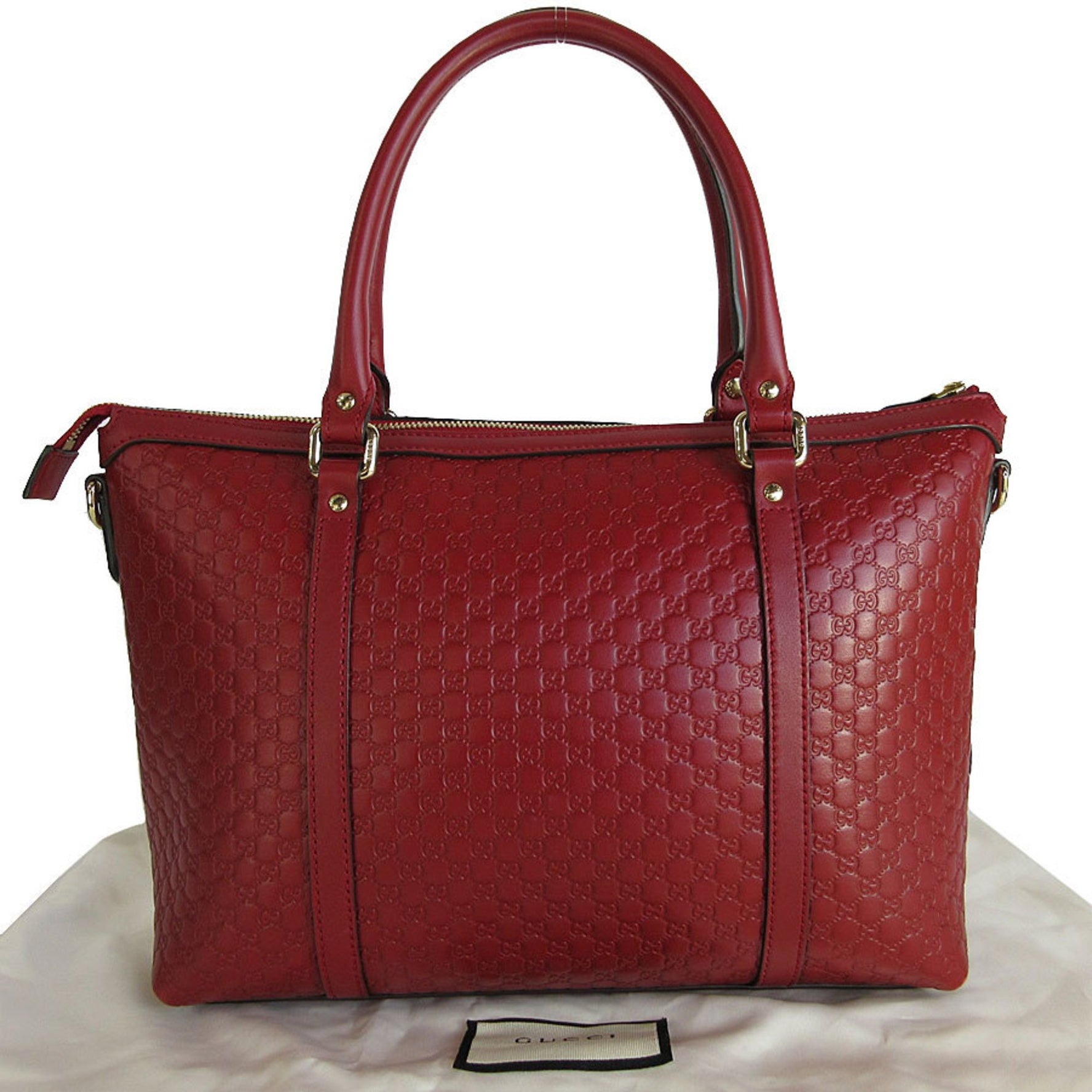 GUCCI Handbag Shoulder Bag Micro Guccissima Leather Dark Red