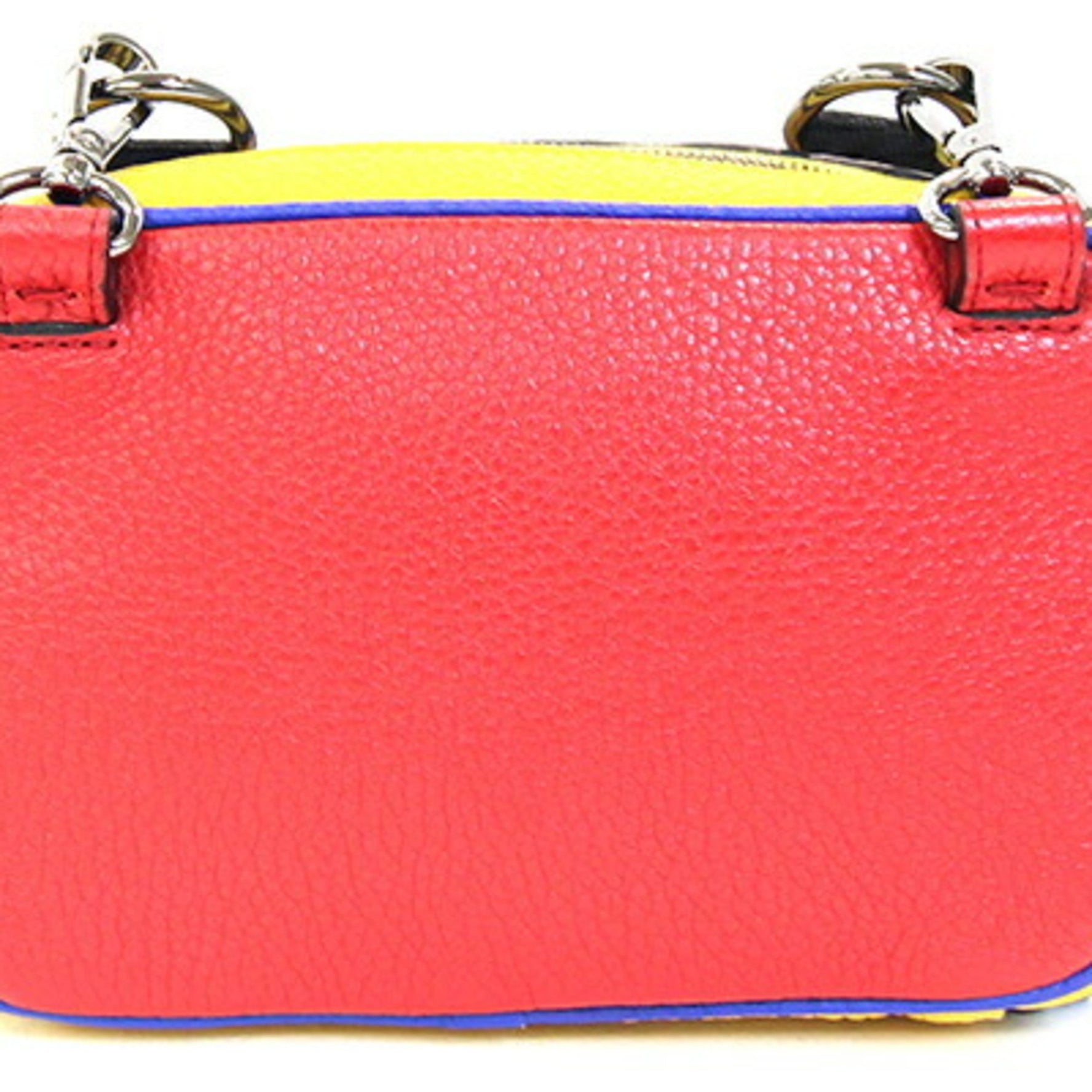 FENDI Shoulder Bag Red Yellow Blue Leather Pochette Women Men