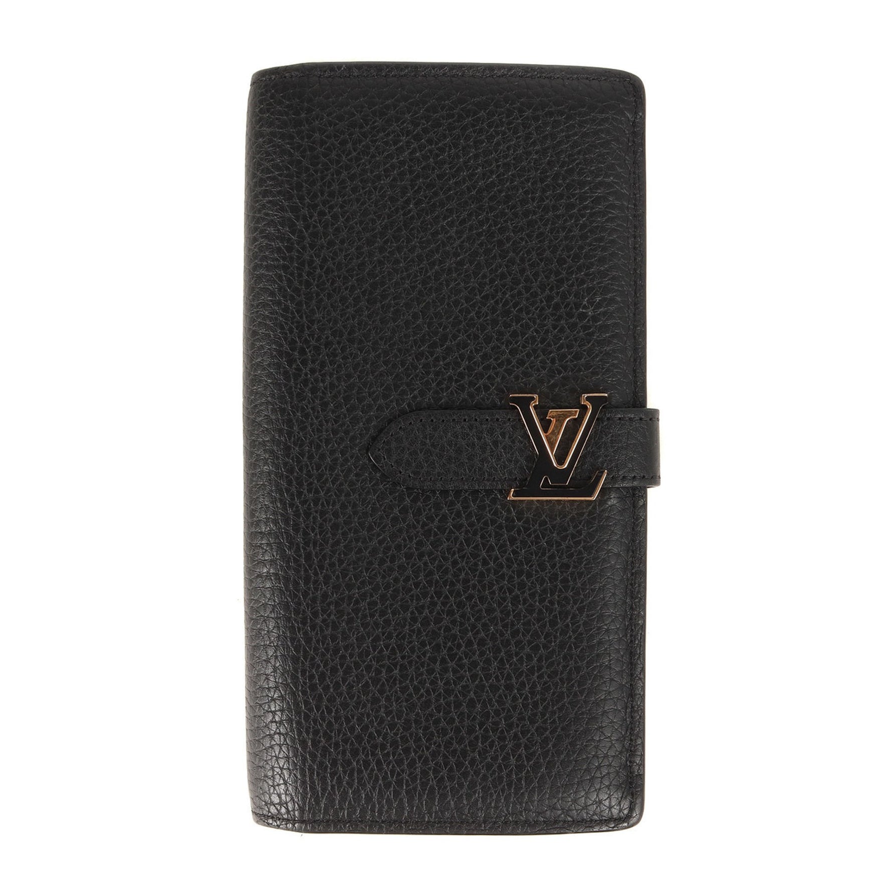 Louis Vuitton Taurillon LV Vertical Wallet Long Bi-fold Billfold Coin Purse Case