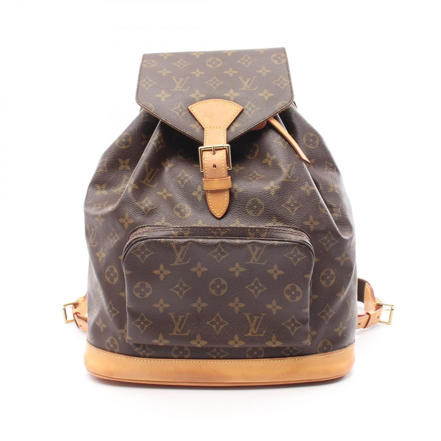 Louis Vuitton Montsouris GM Backpack Bag Coated Canvas Leather Monogram Brown