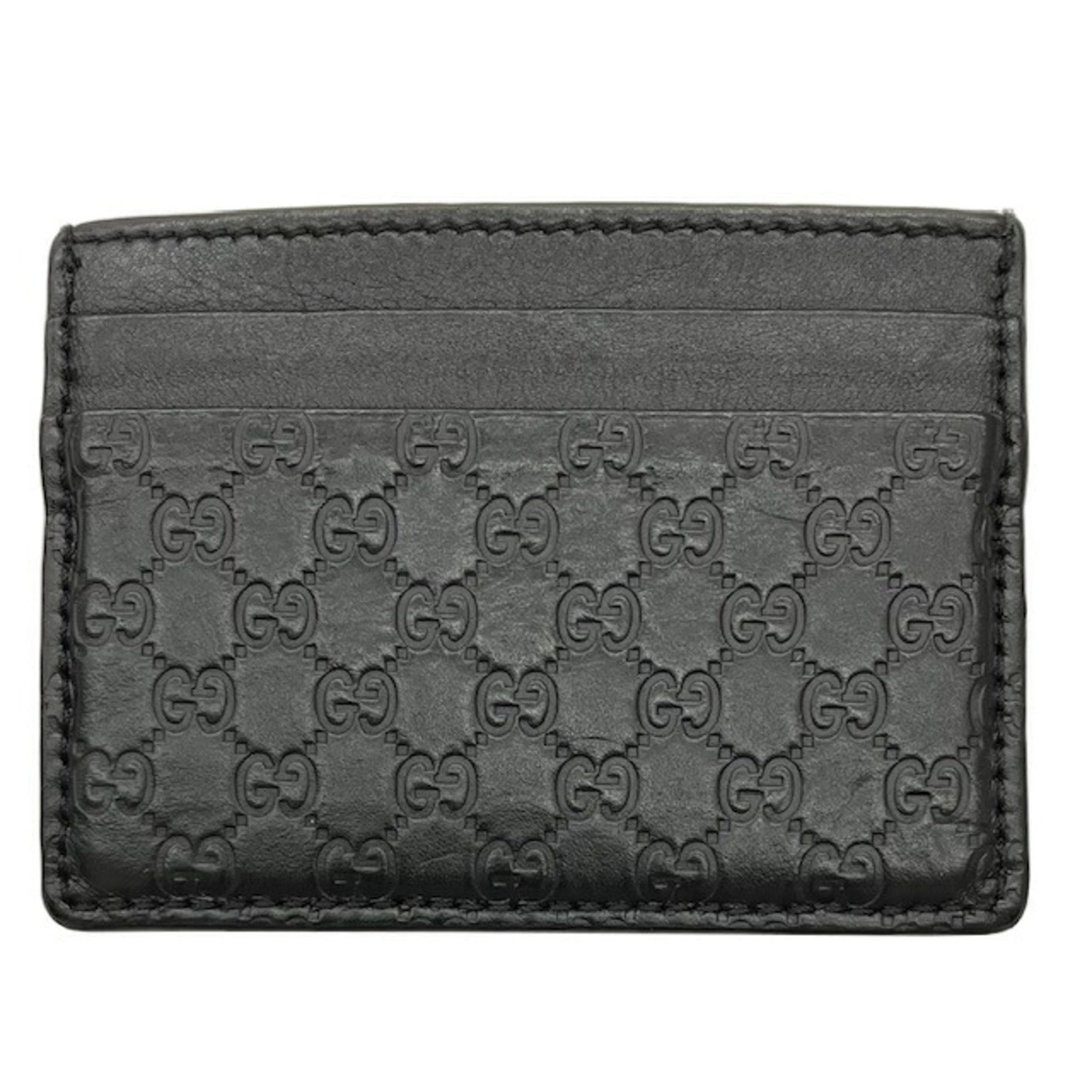GUCCI Business Card Holder/Card Case Micro Guccissima Leather Holder