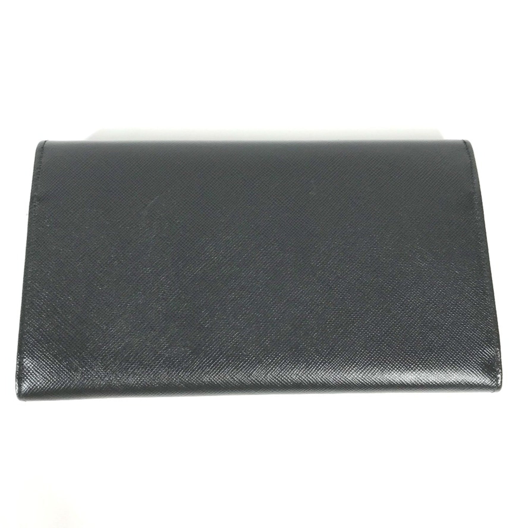 PRADA triangle logo triangle logo plate Bifold Long Wallet